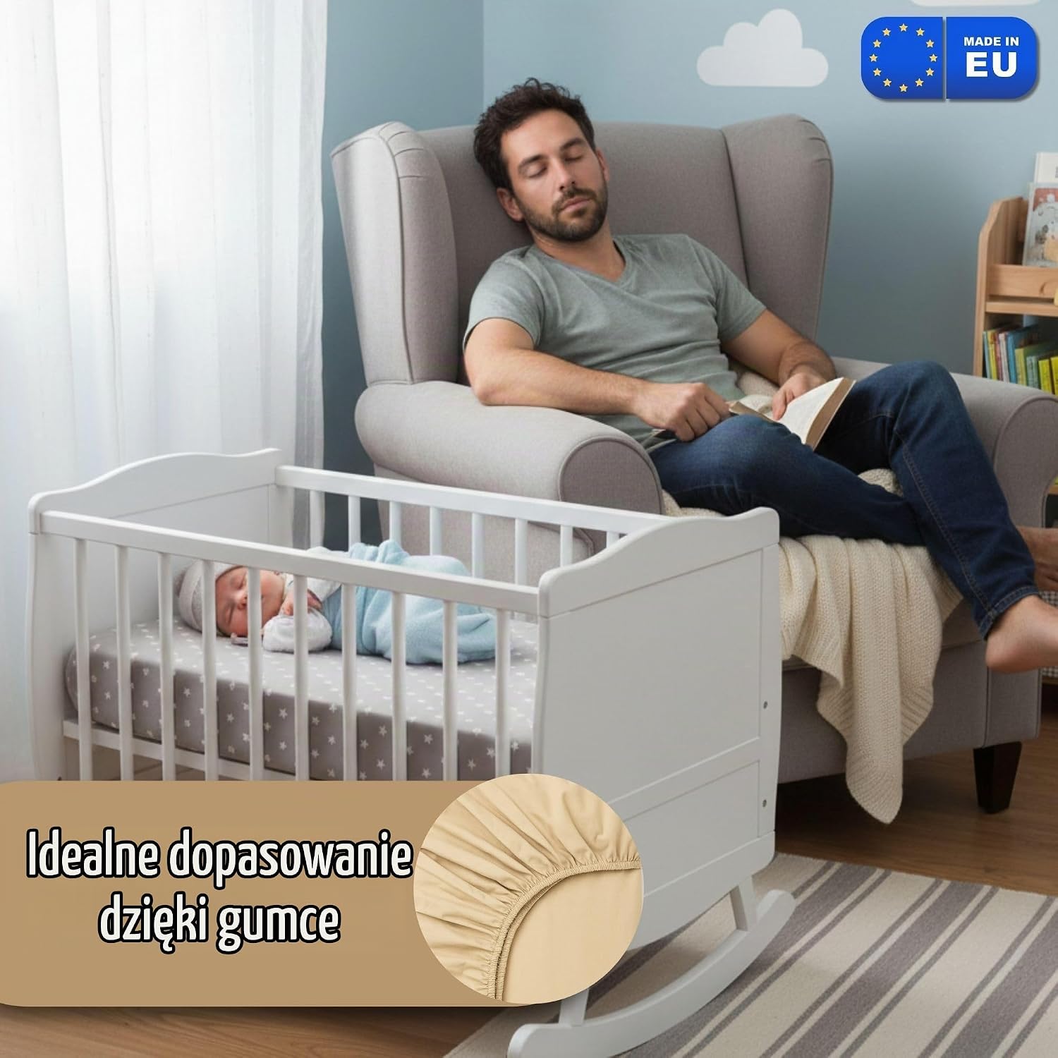 Detalle de Totsy Baby PDZ807_MULTI_90X55 – prześcieradła do gondoli 90 × 55 cm, gwiazdki