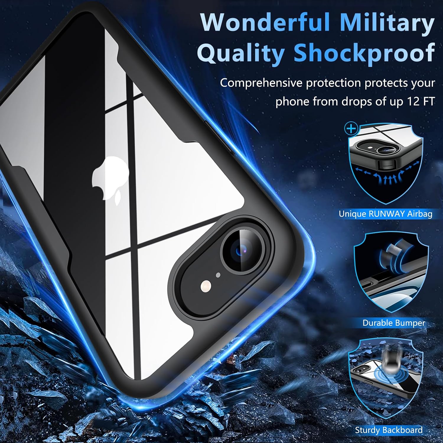 Detalle de OWKEY iPhone 17e shockproof case with screen protector