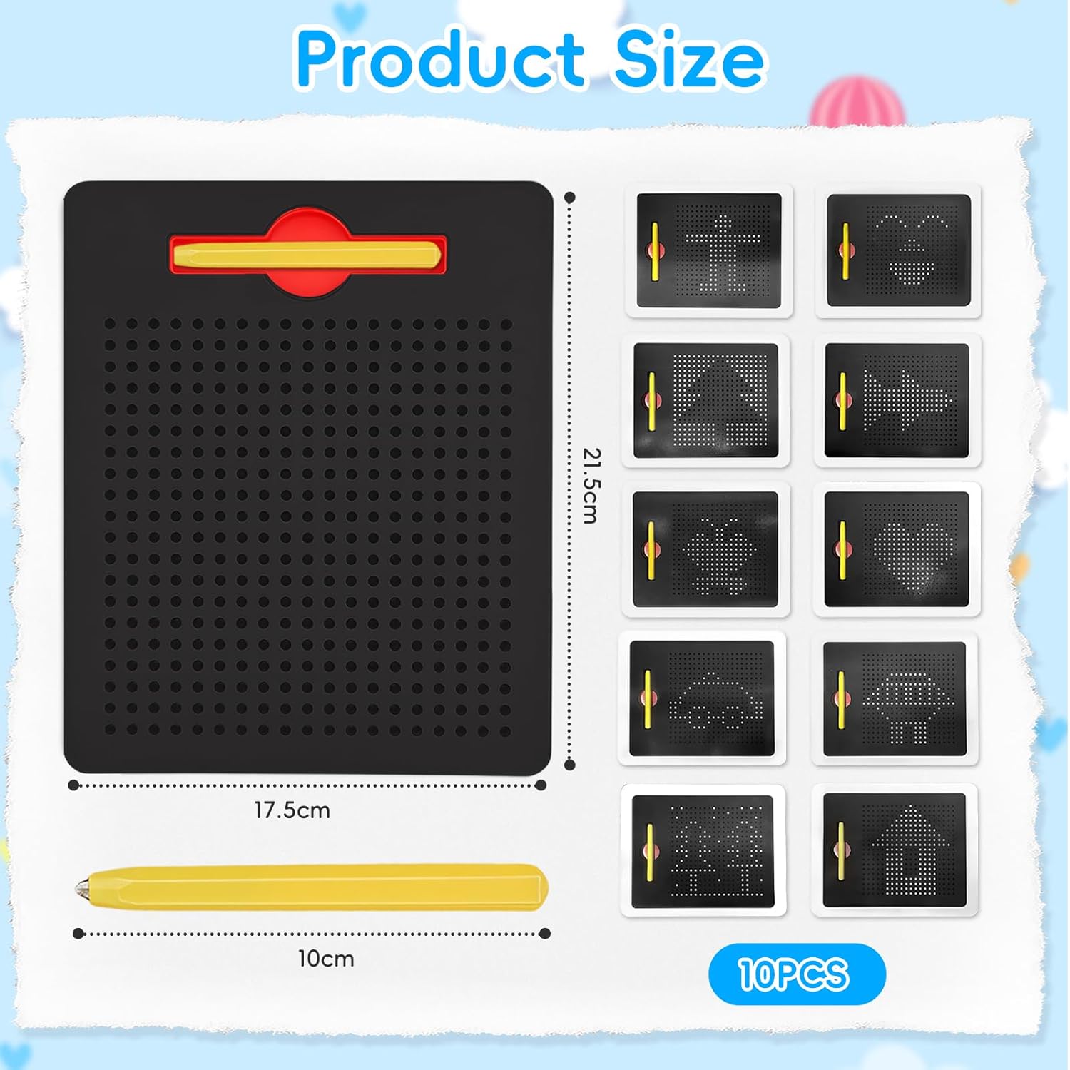 Detalle 2 de AMFUN Tavolo da Disegno Magnetico: lavagna magnetica portatile per bambini dai 3 anni (Nero)