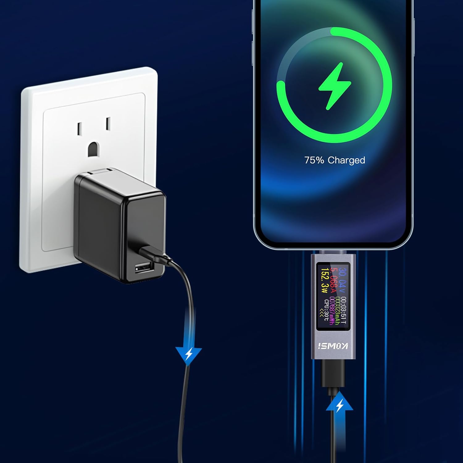Thumbnail 4 de Heemol 240W USB-C Tester Messgerät für 4–30V und bis 12A (USB Power Meter / Multimeter) mit Kurvenanzeige