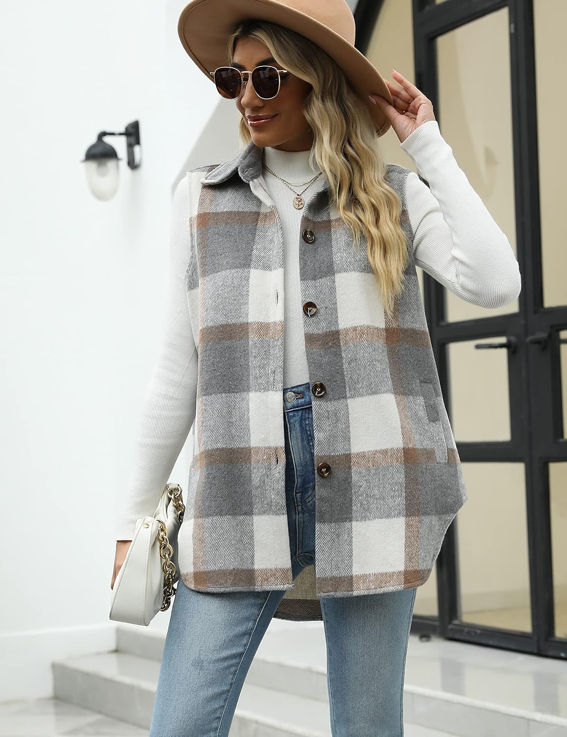 Detalle de Tanming Plaid Vest in Brushed Flannel