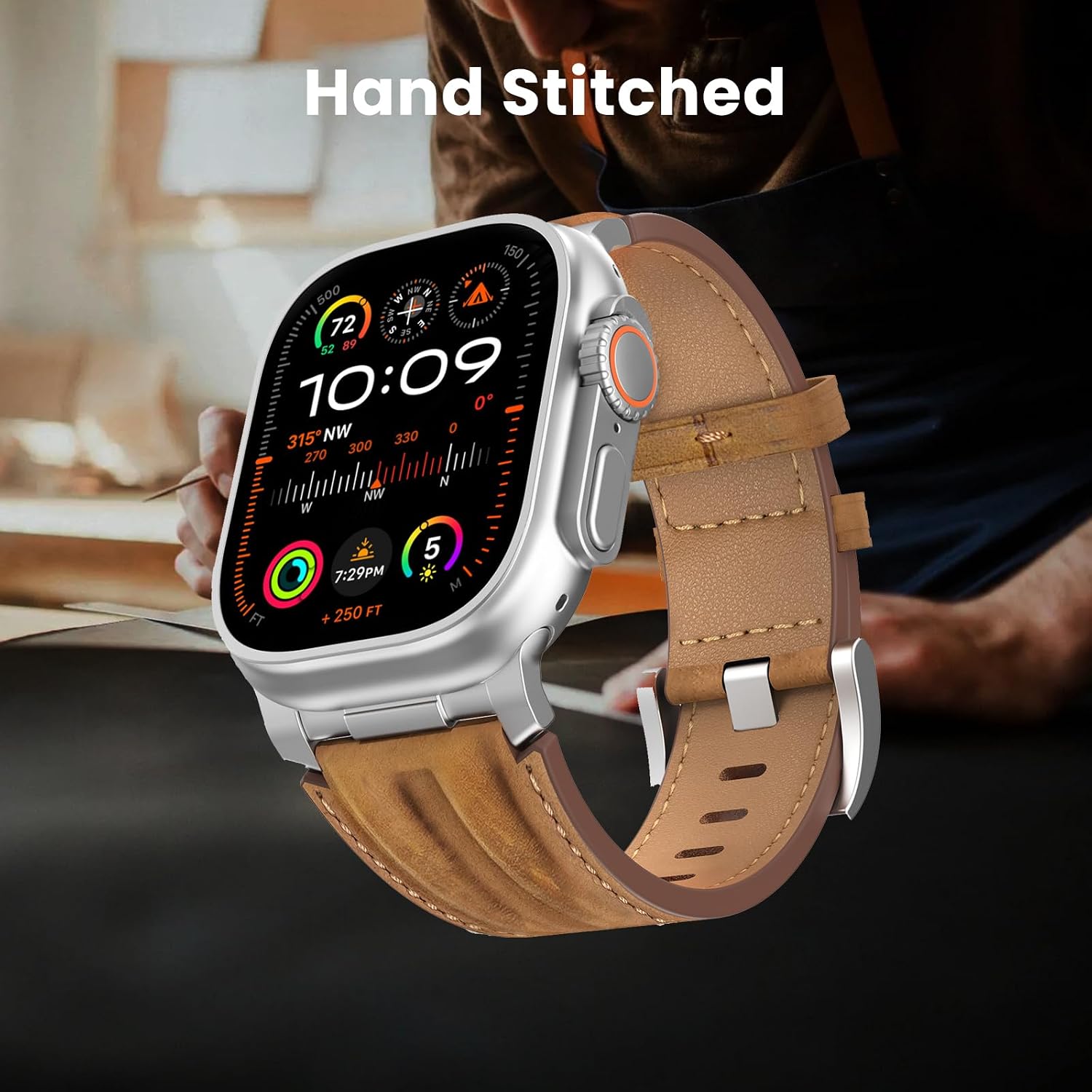 Detalle 1 de Bouixel leather Apple Watch strap 49mm