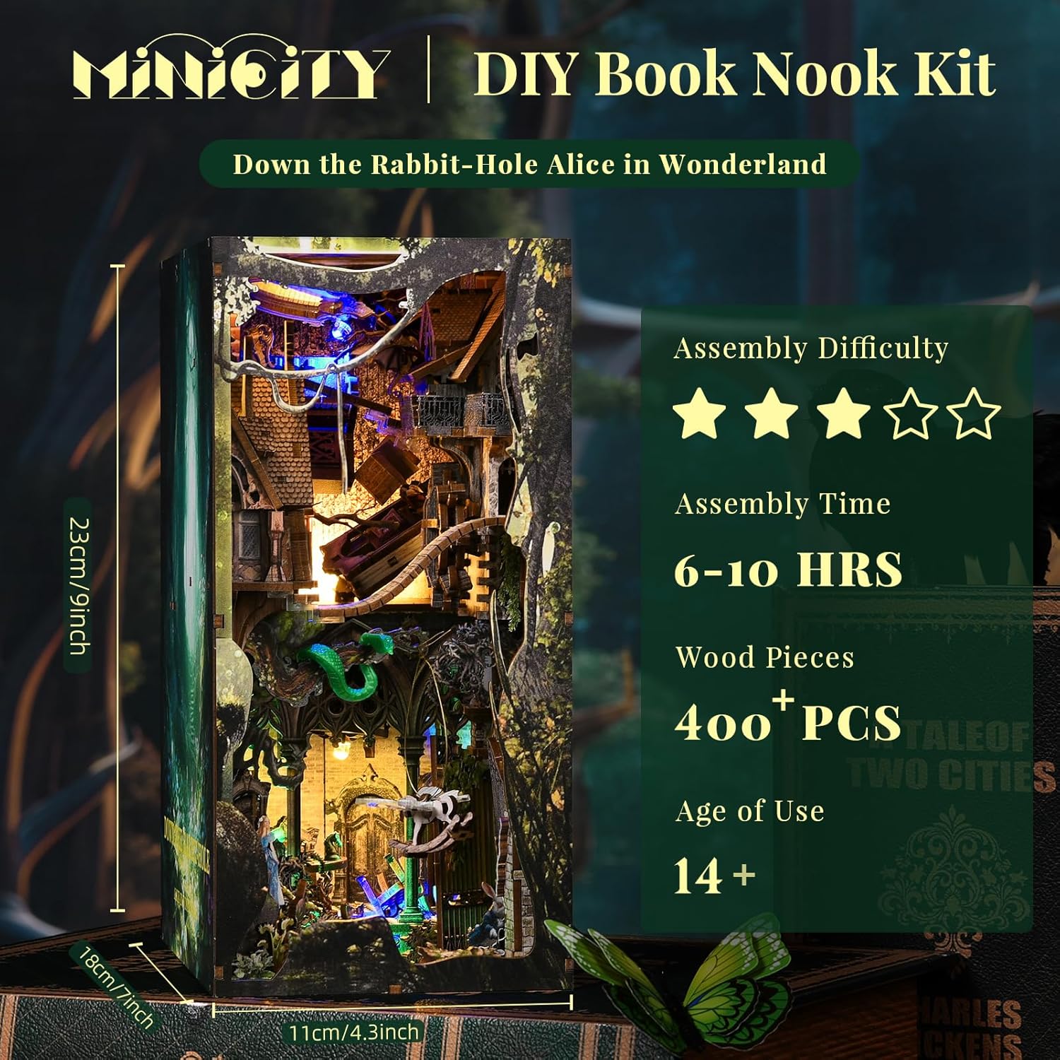 Detalle 2 de MiniCity Book Nook Kit – Puppenhaus-Buchstütze