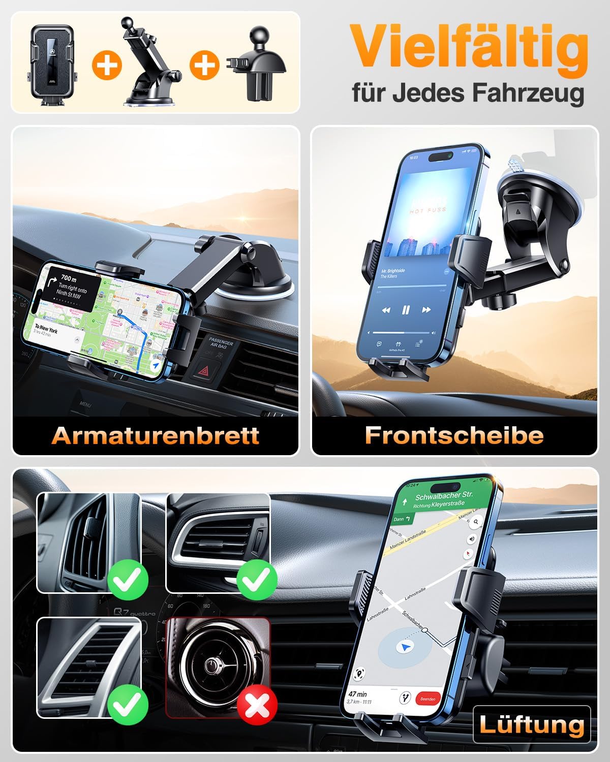 Thumbnail 4 de VANMASS 2026 Handyhalterung Auto 20 kg Belastung