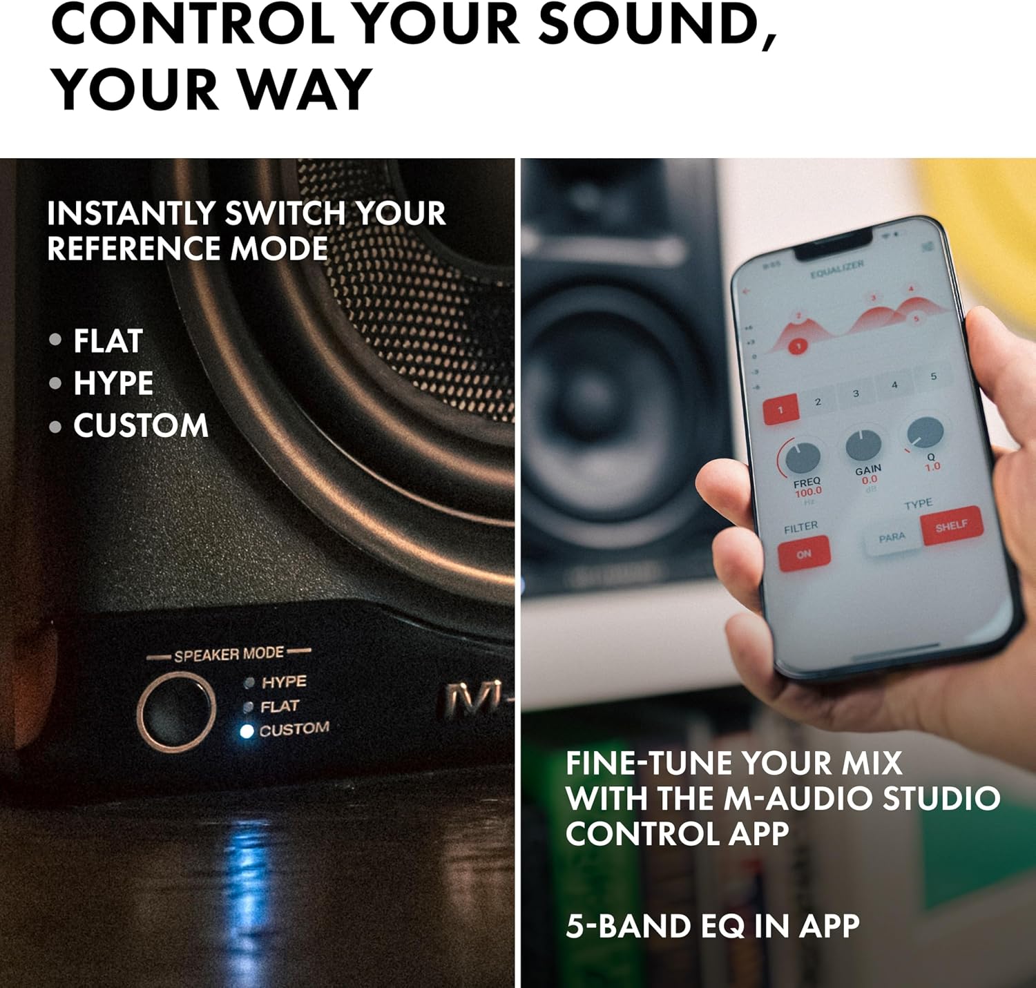 Detalle 1 de M-Audio BX5BT 5-Inch Desktop Studio Monitor Speakers with Bluetooth and DSP