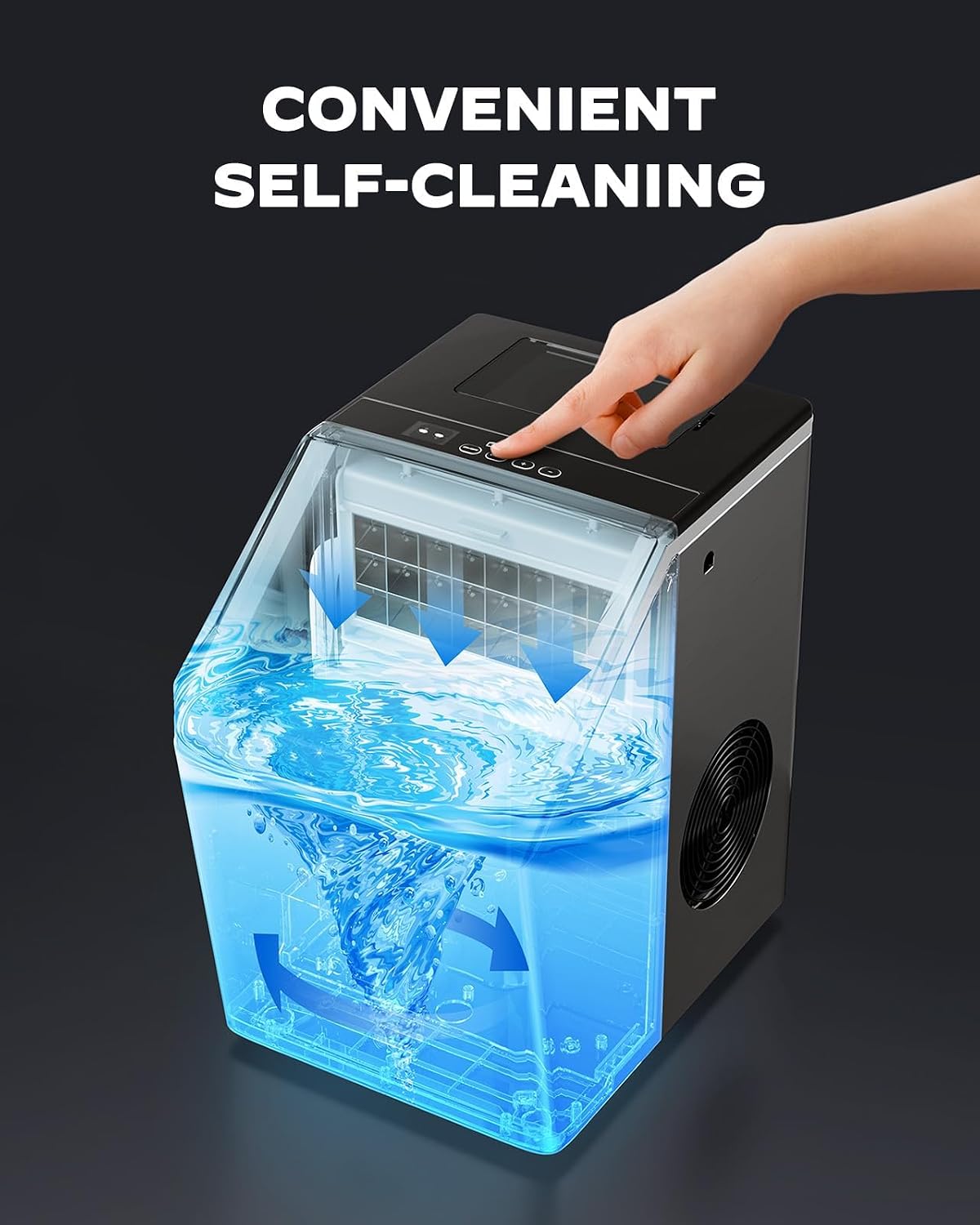 Detalle 2 de Silonn SLIM31T Countertop Ice Maker, 44 lb Daily Output, Self-Cleaning
