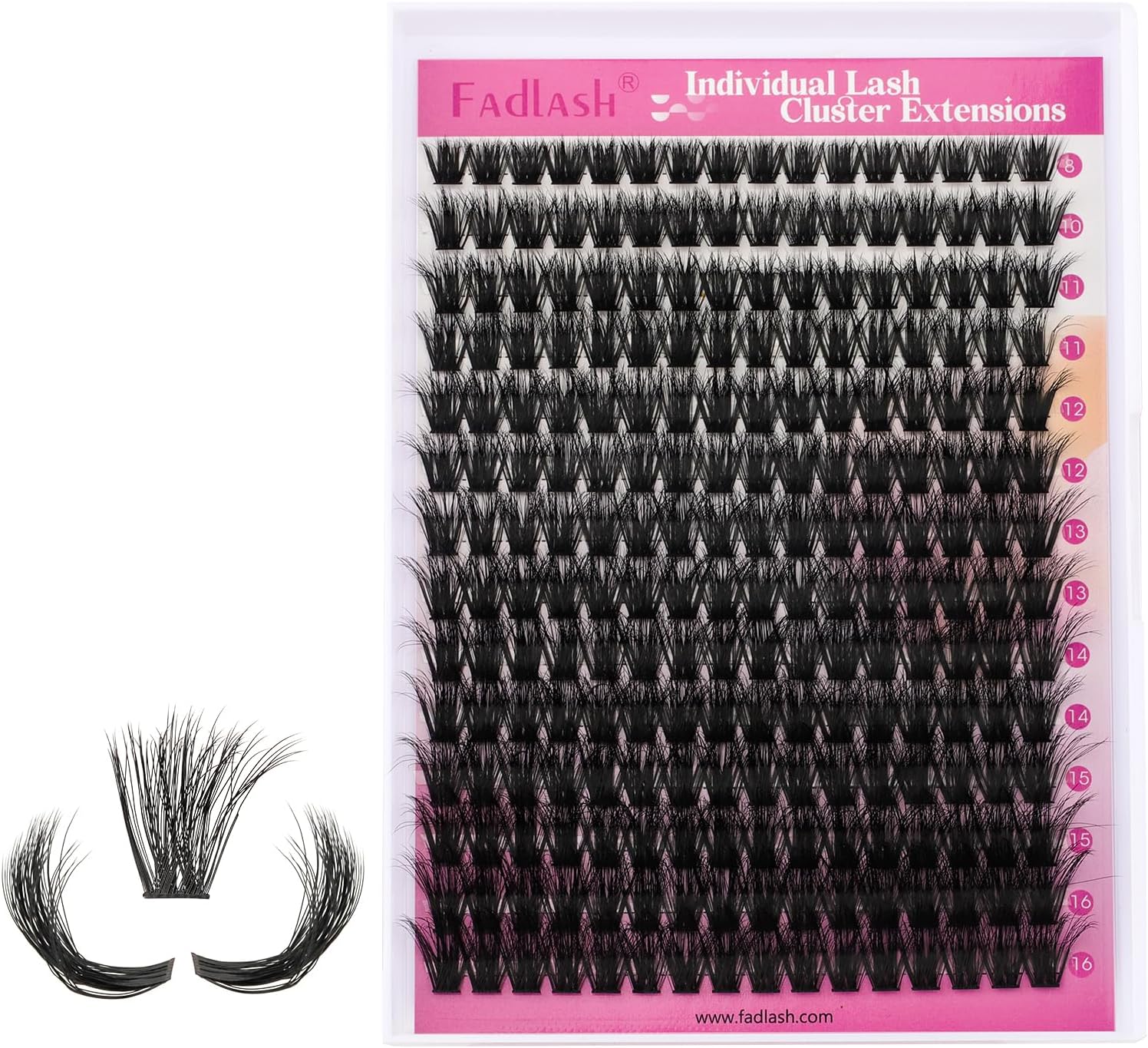 Detalle 2 de FADLASH 100D Lash Clusters, 3D Effect, Wispy Style, 8–16 mm