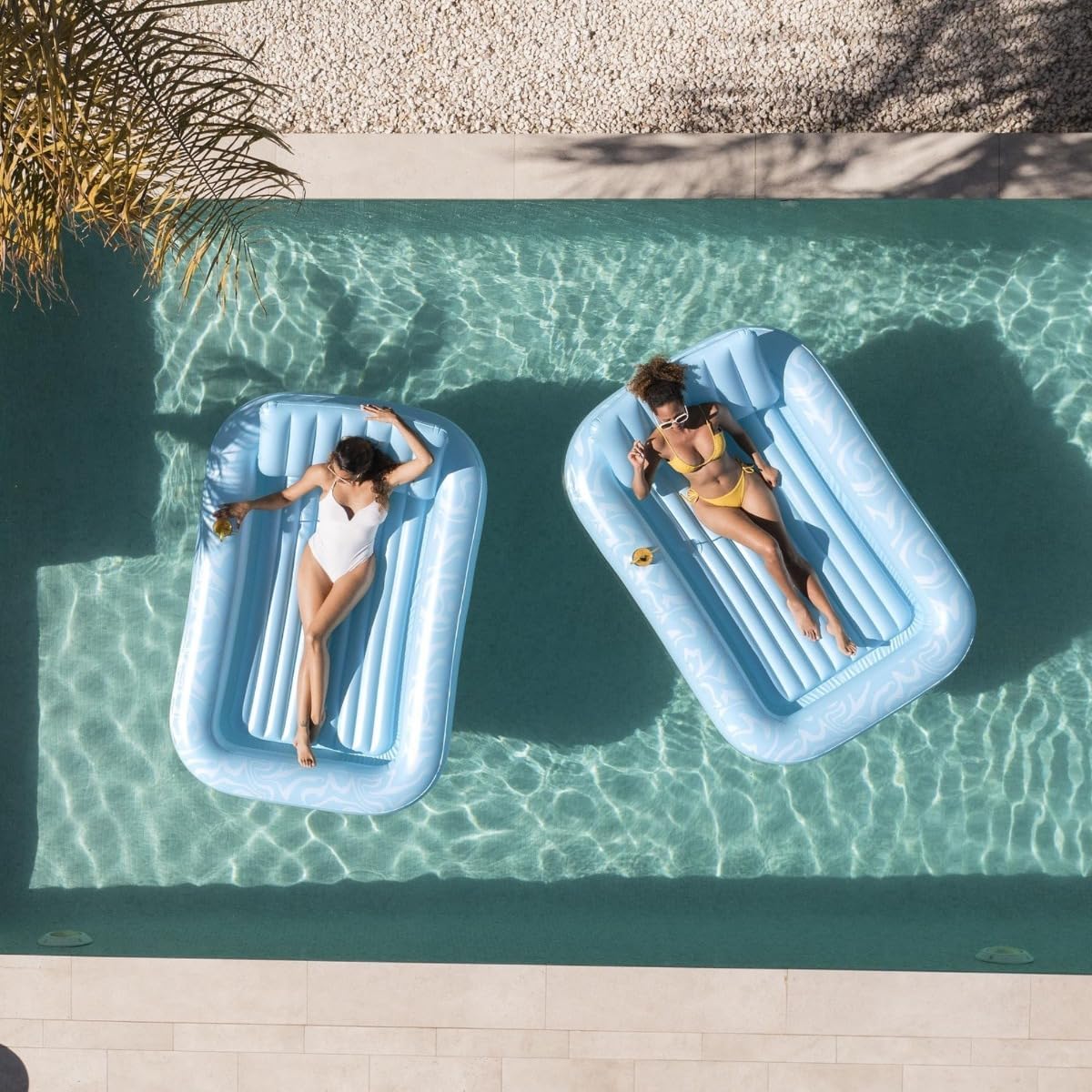 Thumbnail 1 de Bestway 43838 Lettino abbronzante Sun-Kissed con cuscino e portabicchieri, azzurro