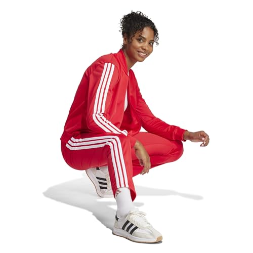 Detalle 2 de Adidas Donna Essentials 3-Stripes Track Suit – Pure Ruby/White, taglia L