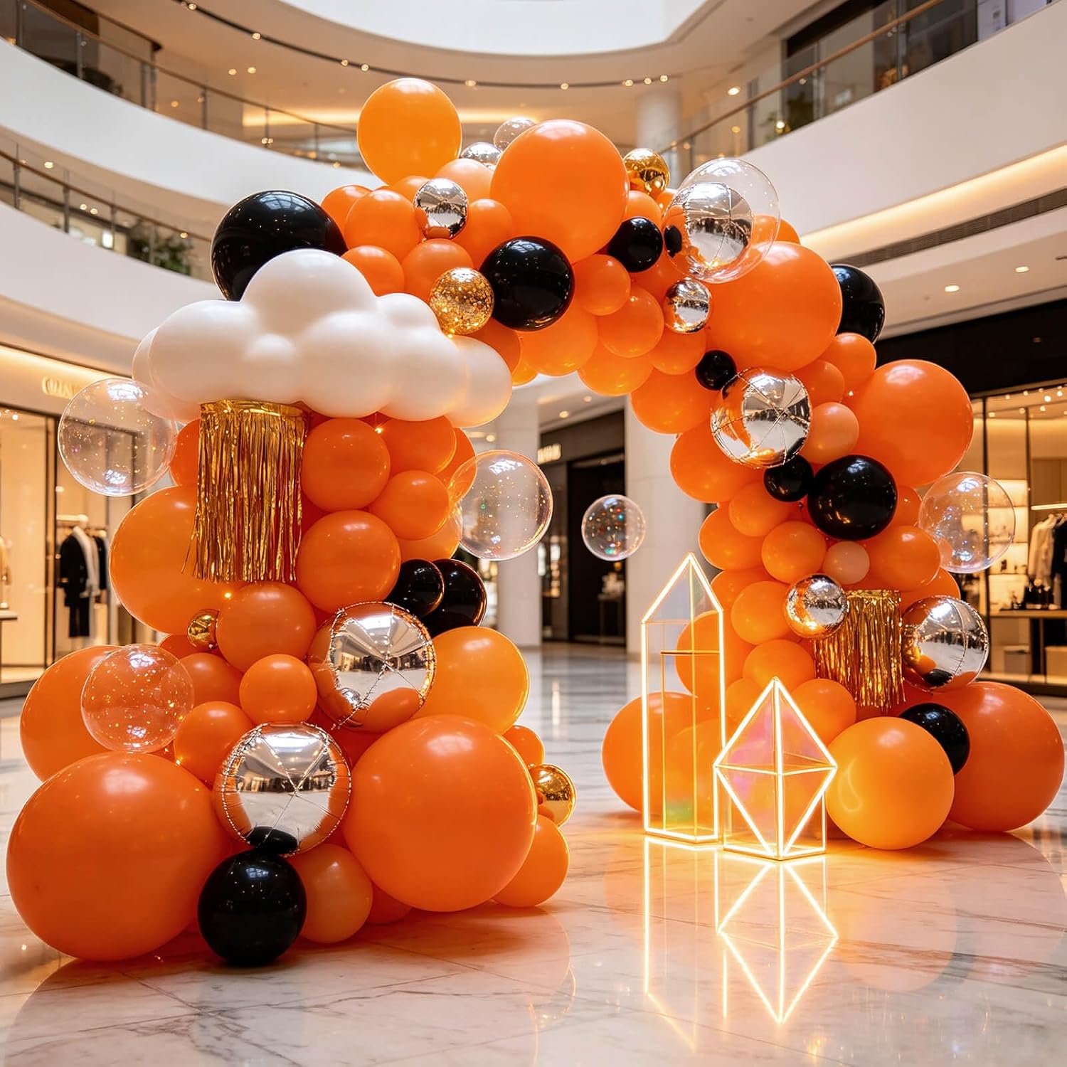 Detalle de KAWKALSH Orange Balloon Arch Kit, 111-Piece Latex Balloons in Three Sizes