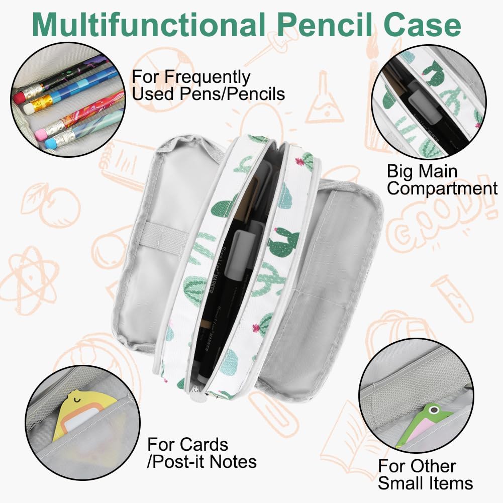 Detalle de Large Capacity 3-Compartment Pencil Case (Oxford cloth) – OFFCUP pencil pouch