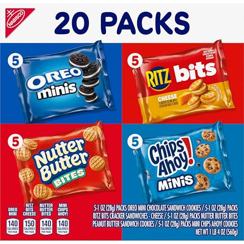 Thumbnail 11 de Nabisco Snacks Variety Pack: 20-Pack of Oreo Minis, Nutter Butter Bites, Chips Ahoy! Minis, and Ritz Bits