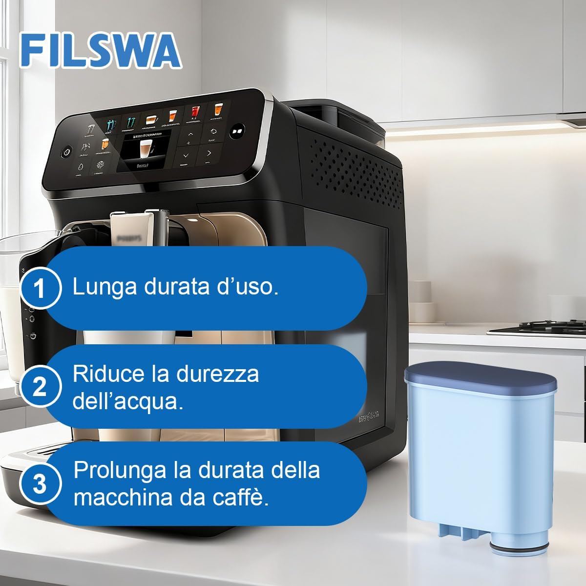 Detalle de Filswa filtro acqua per Philips 8 settimane