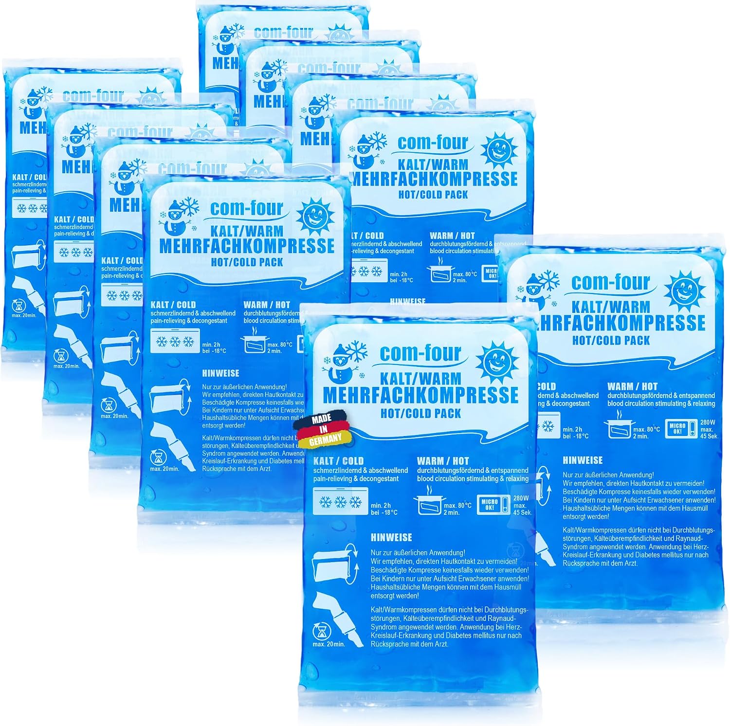 COM-FOUR® compresses froides 10 pièces 🩹