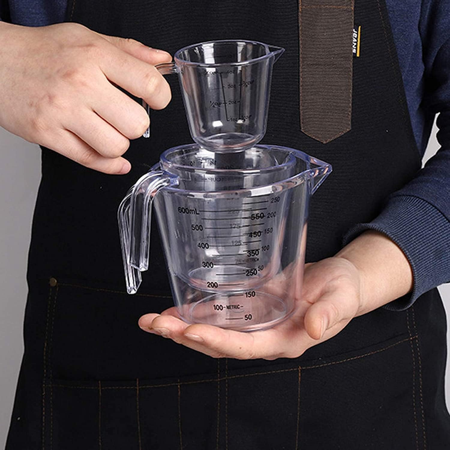 Thumbnail 4 de Messbecher-Set aus Kunststoff (PP), 150/300/600 ml – hitzebeständige Präzisions-Messkanne zum Backen & Kochen