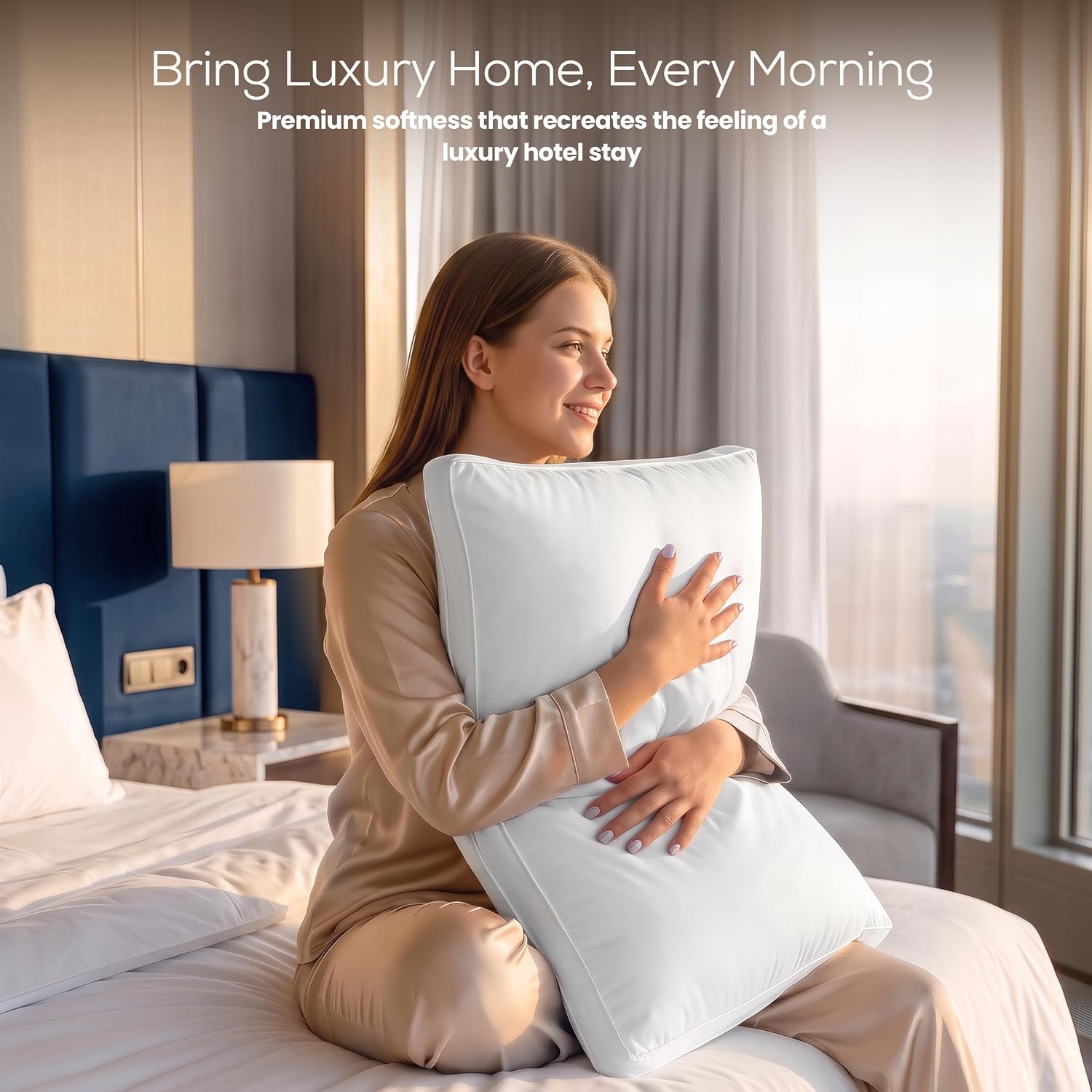 Detalle 2 de Utopia Bedding Gusset Bed Pillow, Hotel-Quality Comfort (Queen, Set of 2)