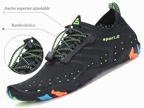 Thumbnail 2 de SAGUARO Escarpines Barefoot para Mujer y Hombre – Zapatillas Minimalistas Antideslizantes para Playa, Río, Piscina y Surf (Gr.42) en Negro