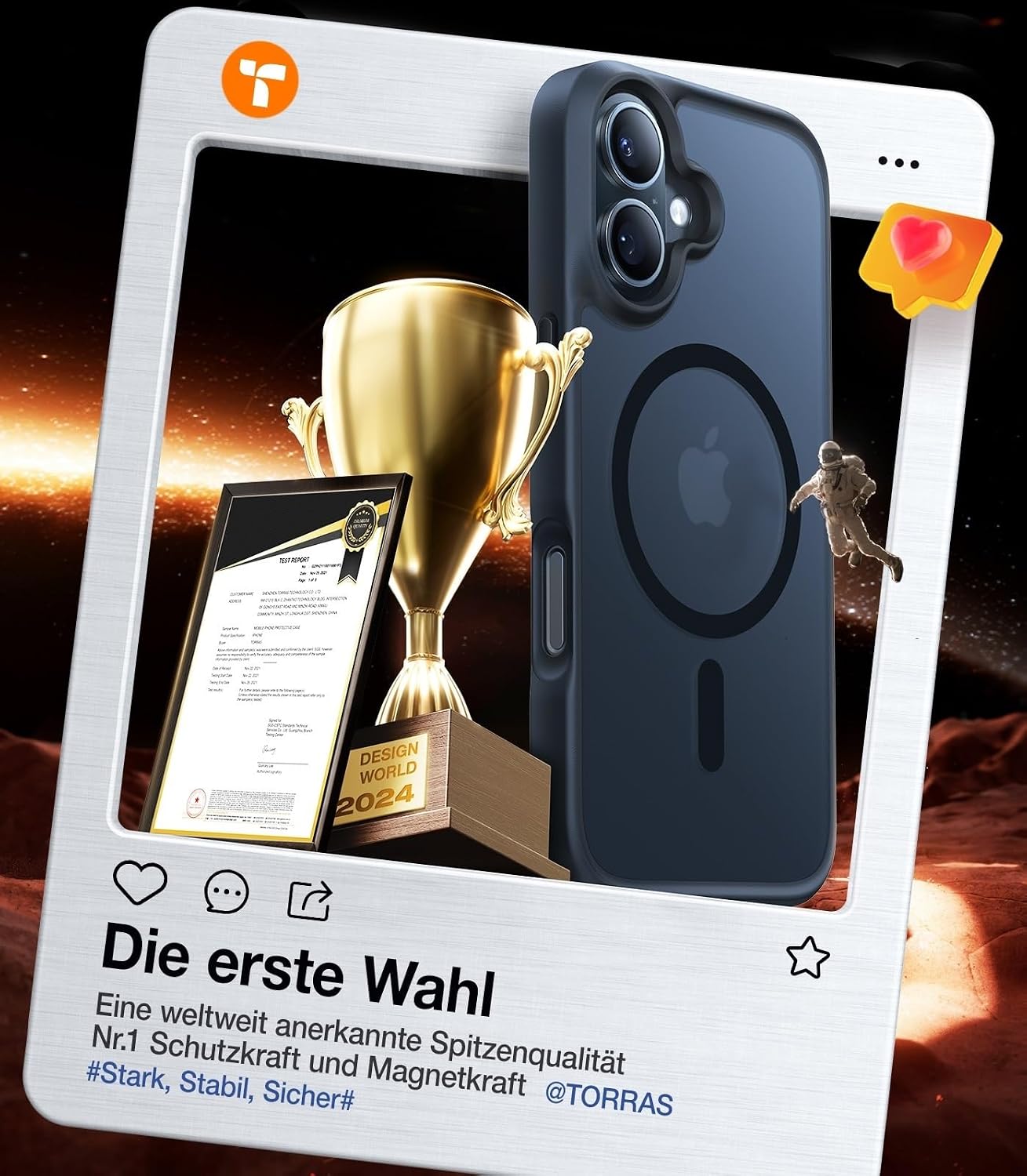 Thumbnail 6 de TORRAS Guardian-Mag für iPhone 16 Hülle – Militärschutz, MagSafe und Kamerasteuerung