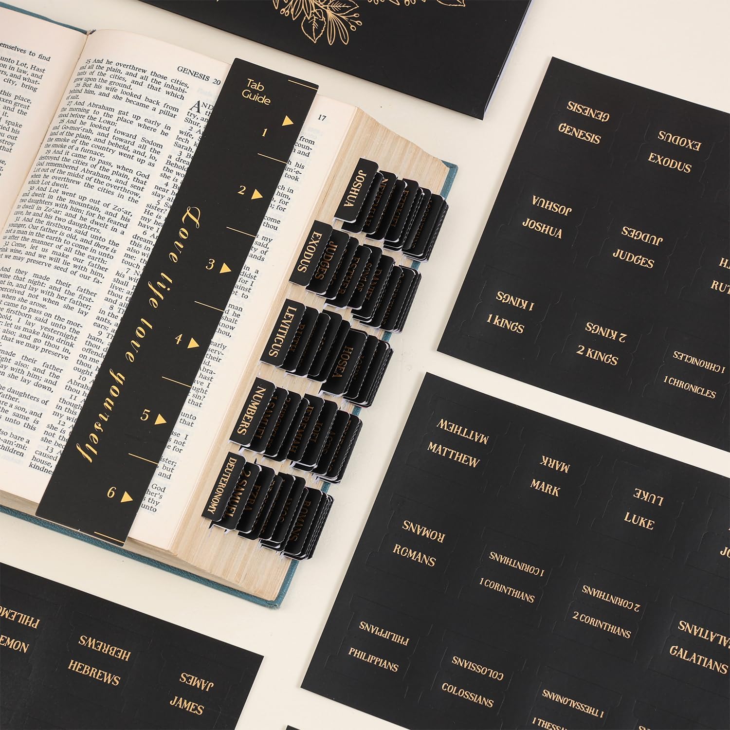 Thumbnail 3 de VYRANA LLSYT-Black Bible Tabs, Laminated Black Vinyl with Gold Foil Lettering