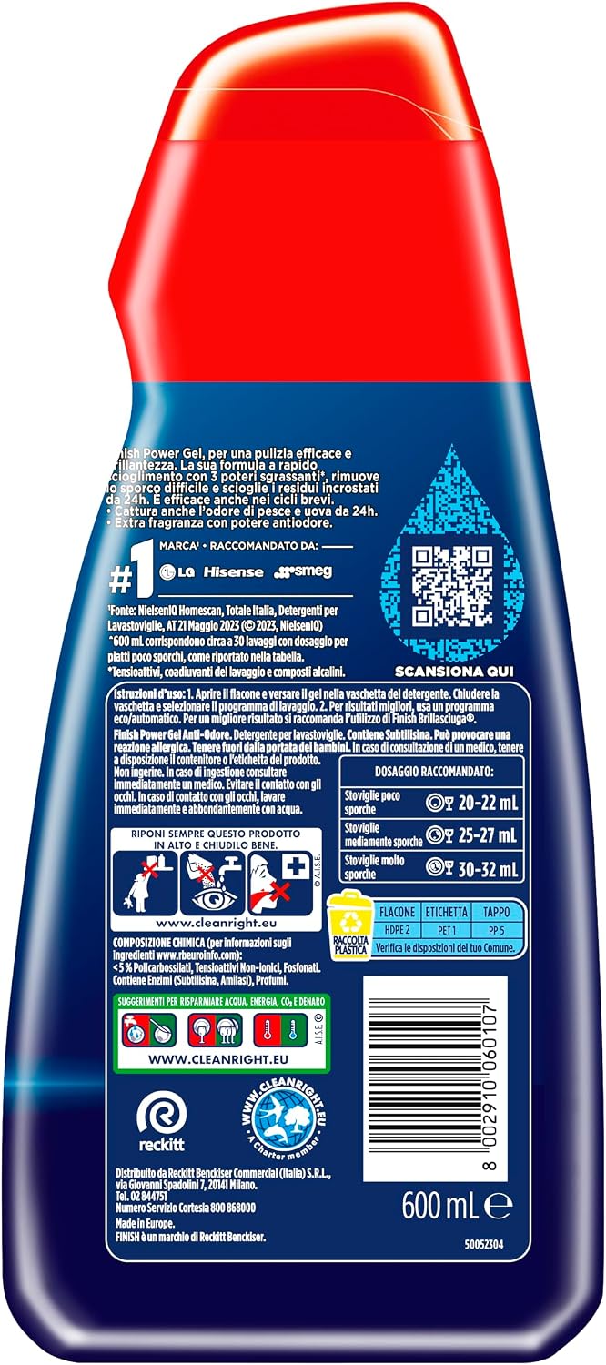 Detalle de Finish Powergel detersivo lavastoviglie 210 lavaggi