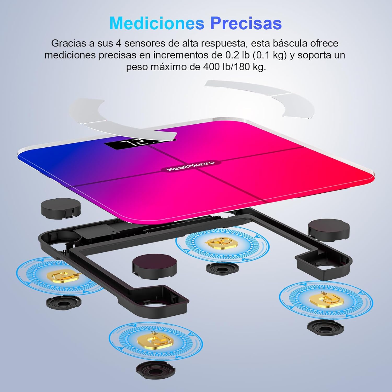 Detalle de Healthkeep Balance Báscula Bluetooth Multicolor 13 Indicadores 180kg