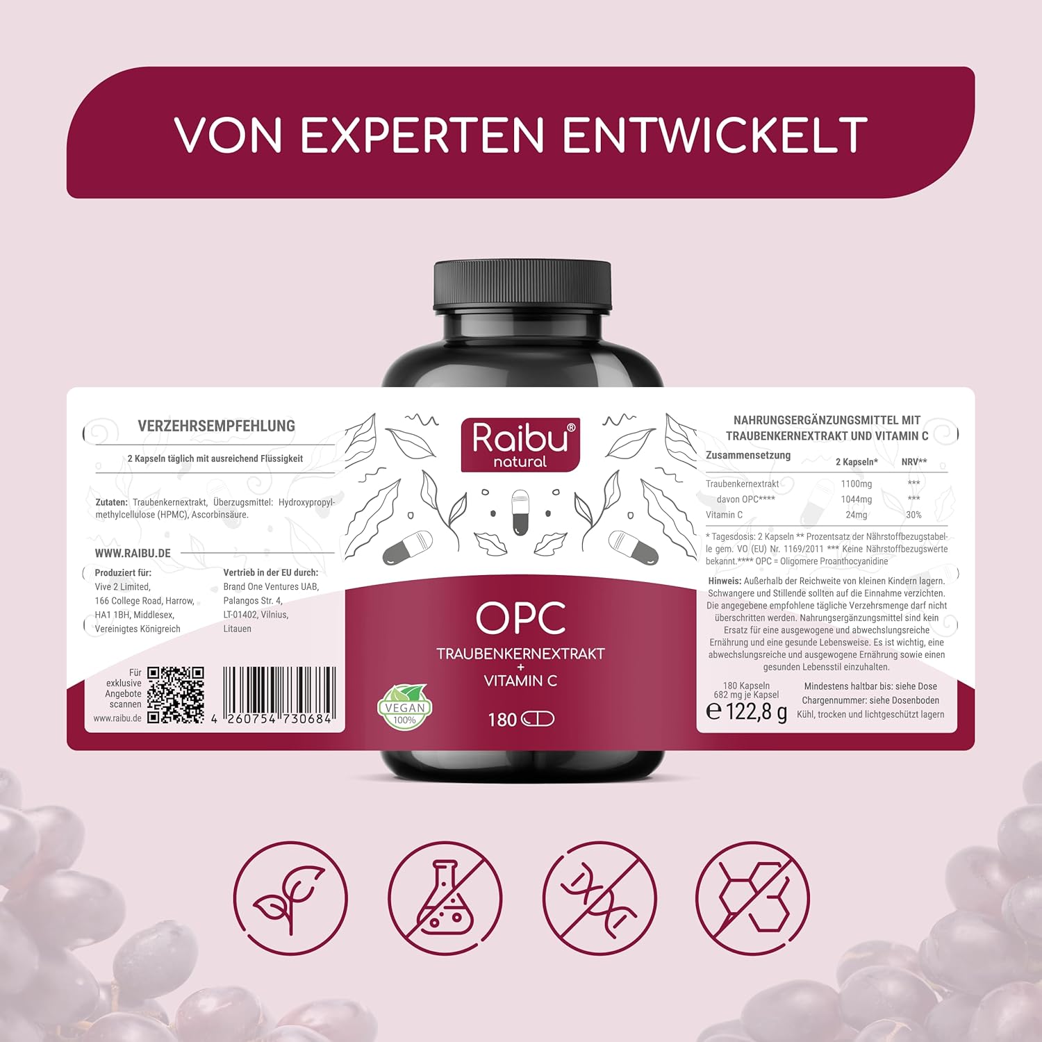 Thumbnail 4 de OPC Traubenkernextrakt hochdosiert 1100 mg