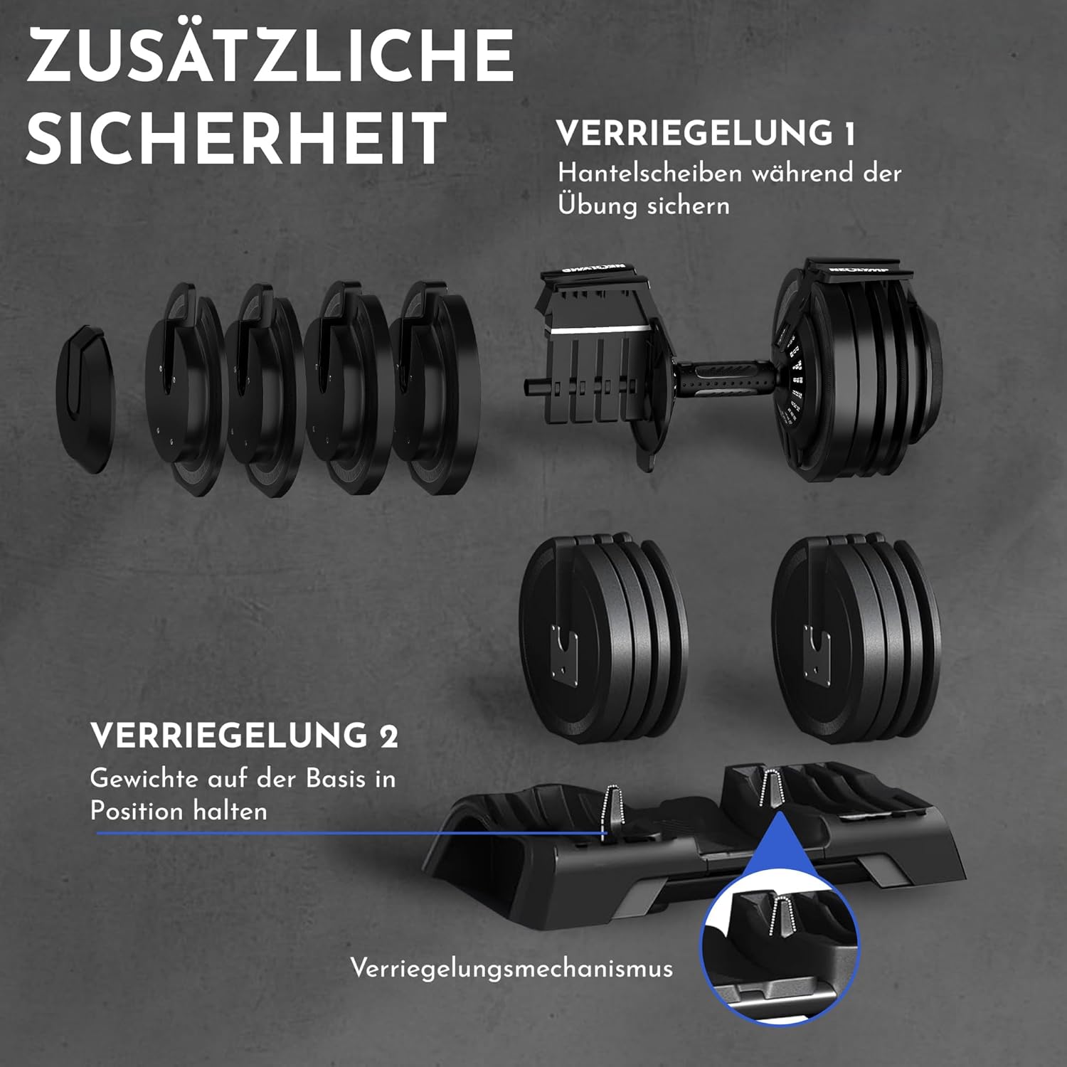Thumbnail 6 de NEOLYMP Kurzhantel verstellbar (2–40 kg) – 3-in-1 verstellbares Hantel-Set für Home-Gym