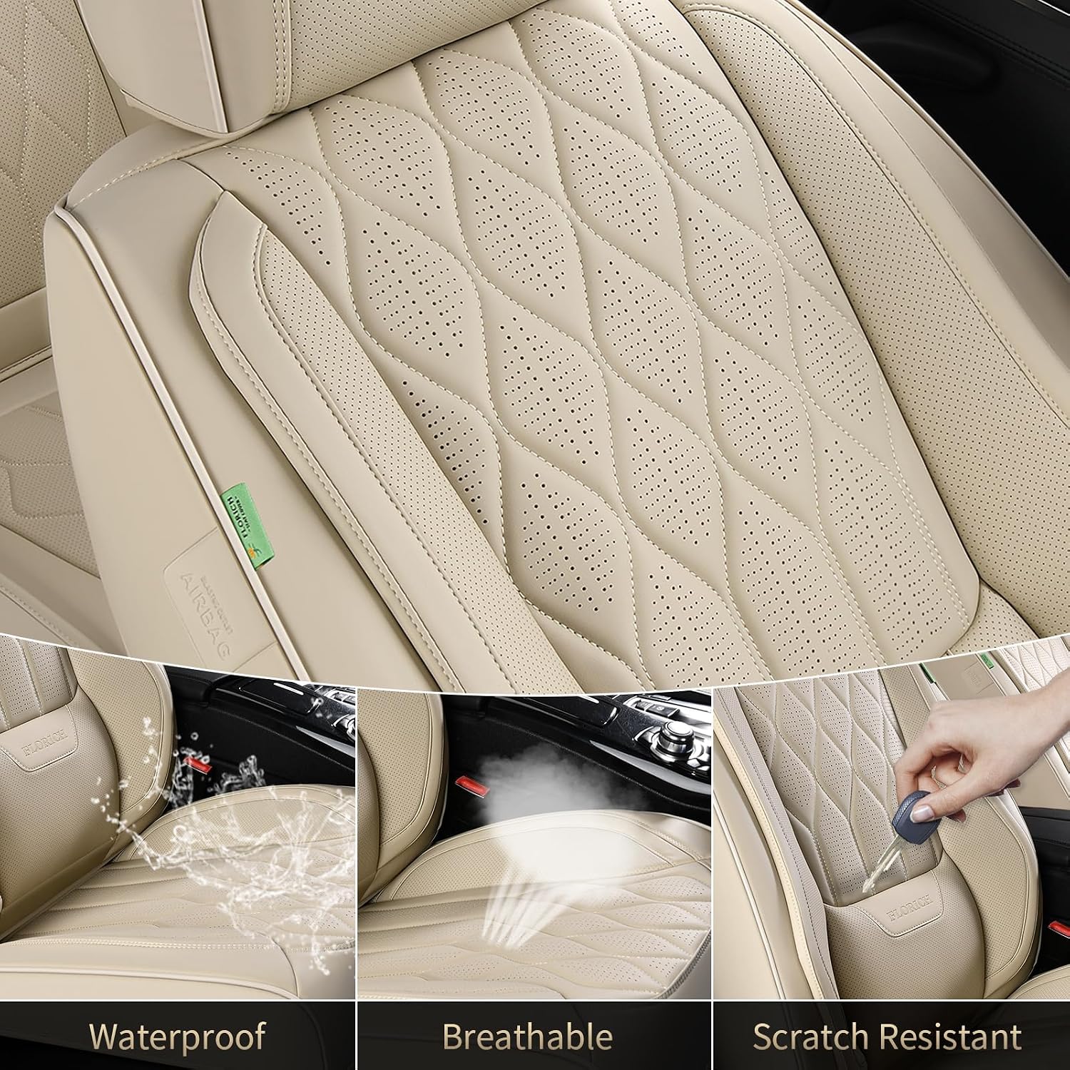 Detalle de FLORICH Front Seat Covers, Beige