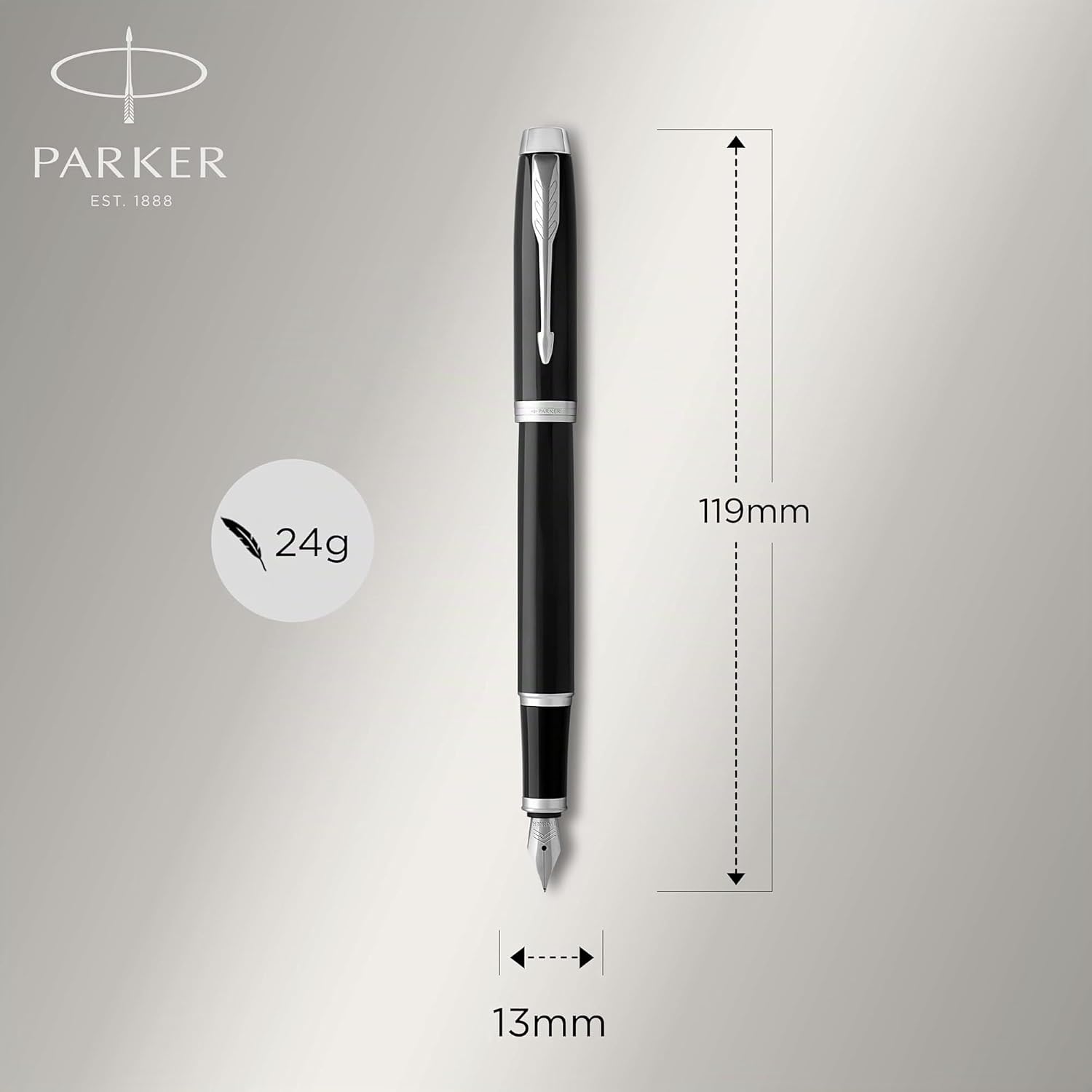 Thumbnail 4 de Parker IM stylo plume – Laque noire et attributs chromés, pointe fine, coffret cadeau