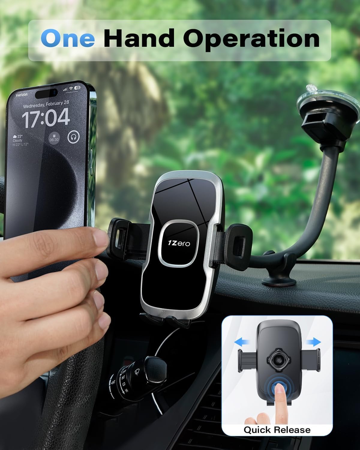 Detalle de 1Zero Solid 14-Inch Car Phone Mount
