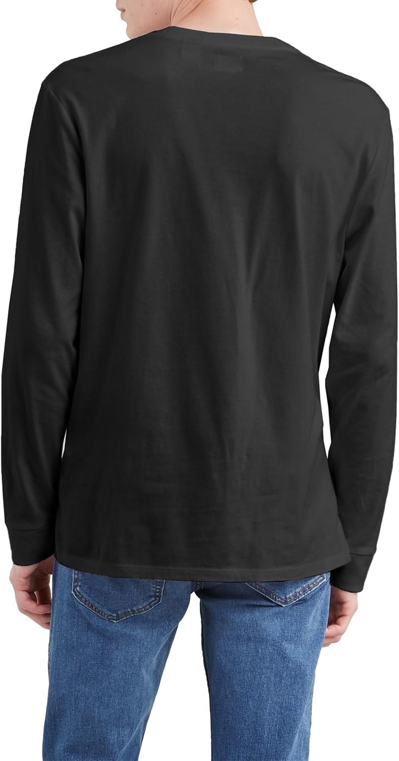 Detalle de Levi's Long-Sleeve Original Housemark Tee: maglietta maniche lunghe in cotone biologico