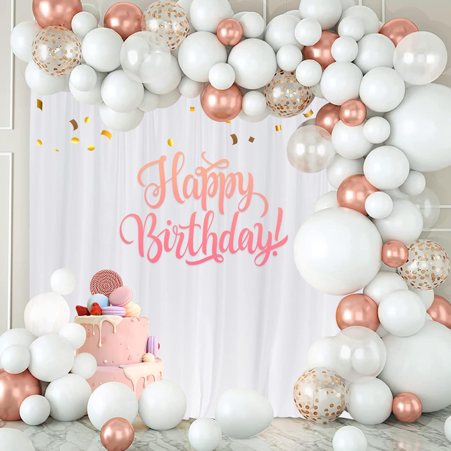 Detalle de White Backdrop Curtains, 5 ft x 7 ft