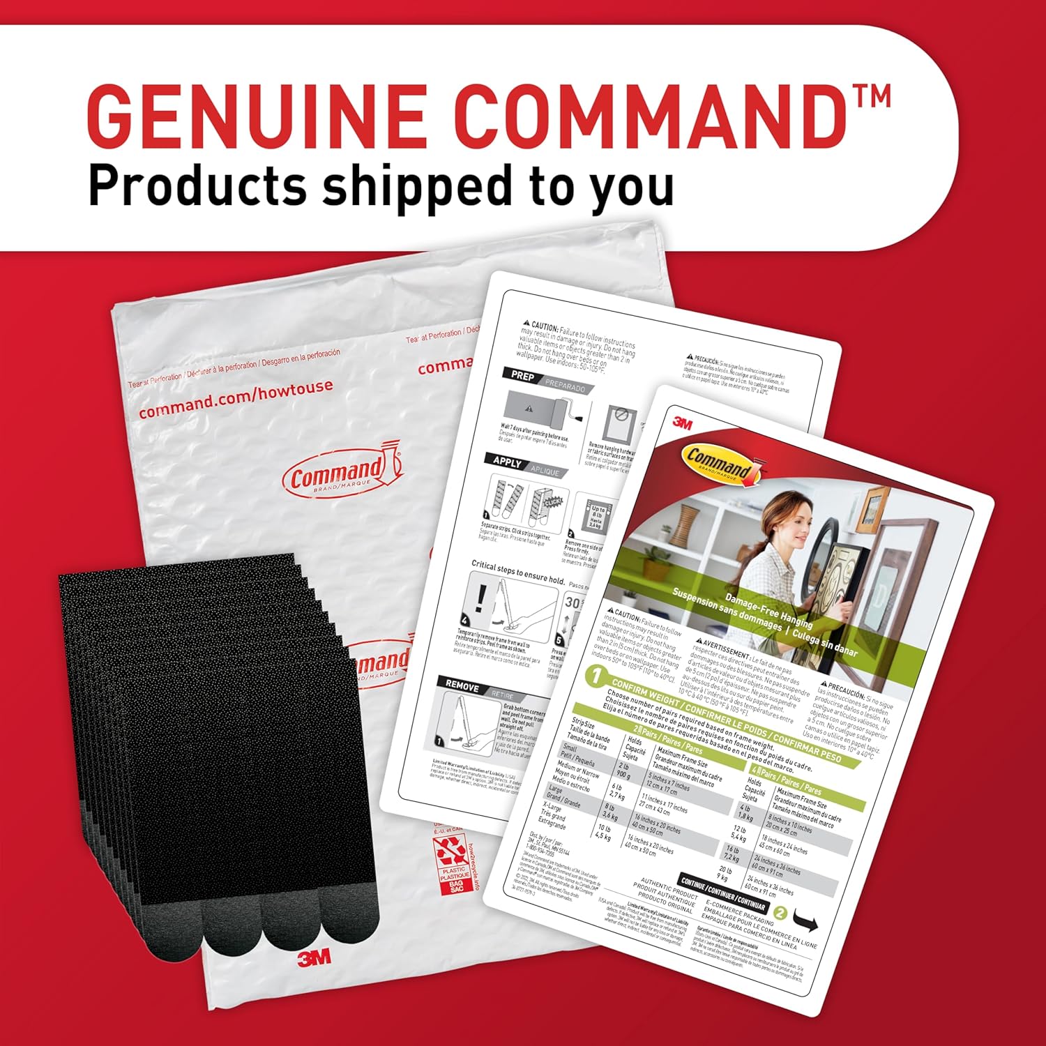 Thumbnail 6 de Command Picture Hanging Strips, Black, X-Large, 10 Pairs (20 Strips) – Damage-Free Hanging