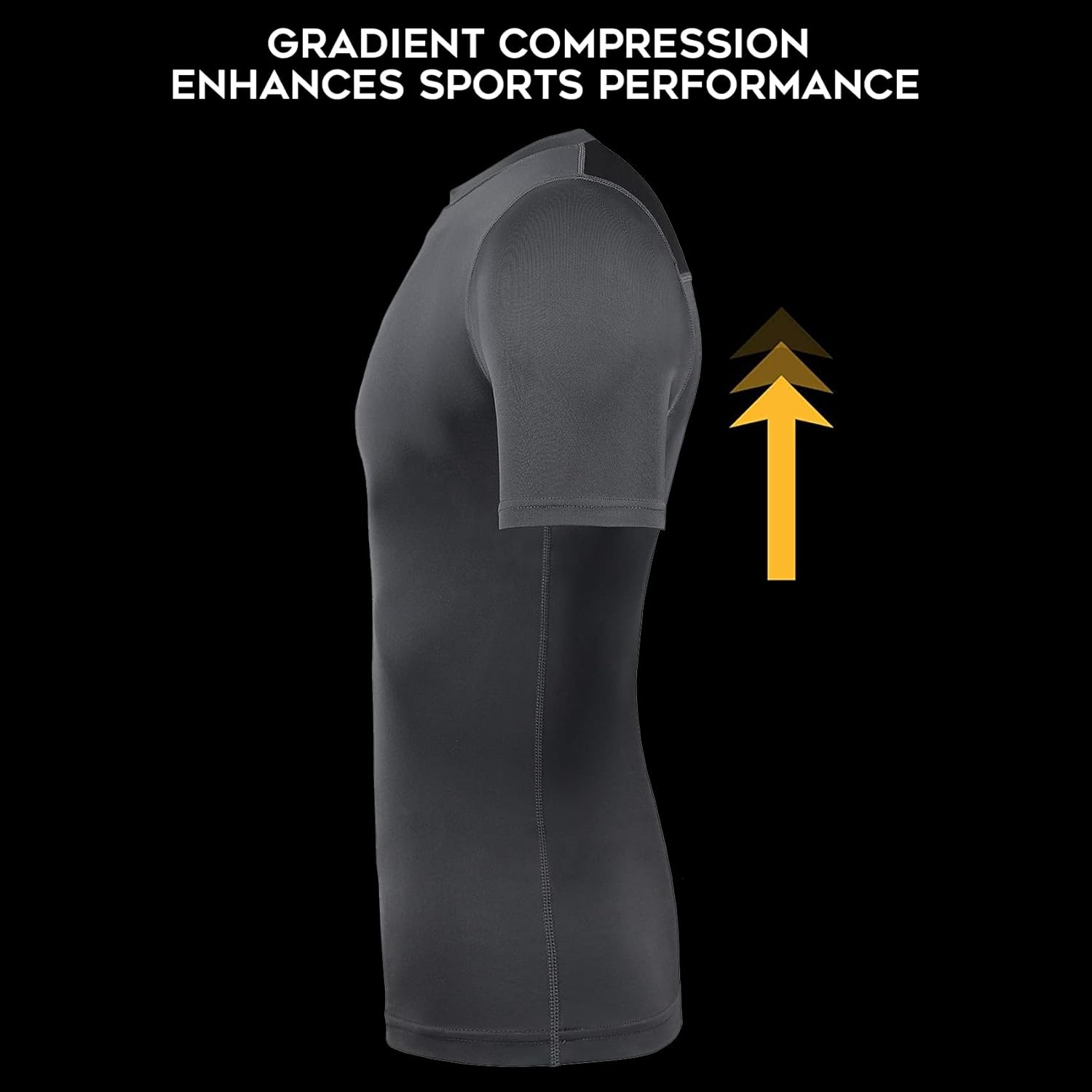 Thumbnail 4 de AMZSPORT Haut de compression pour homme – t-shirt de sport à manches courtes, couche de base respirante