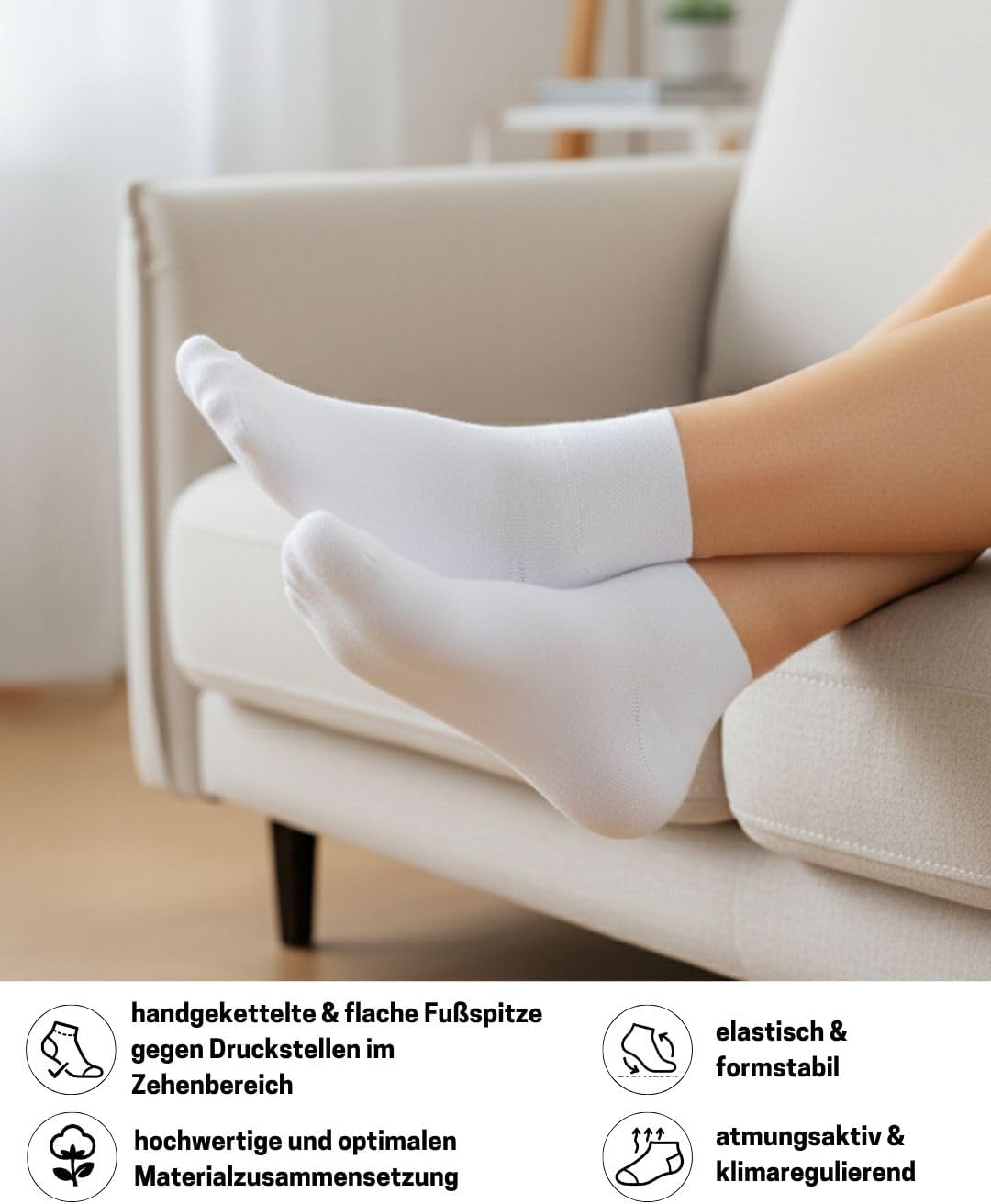 Detalle 2 de sockenkauf24 10 Paar kurze Sportsocken Quarter – atmungsaktive Baumwoll- & Tennissocken für Damen & Herren