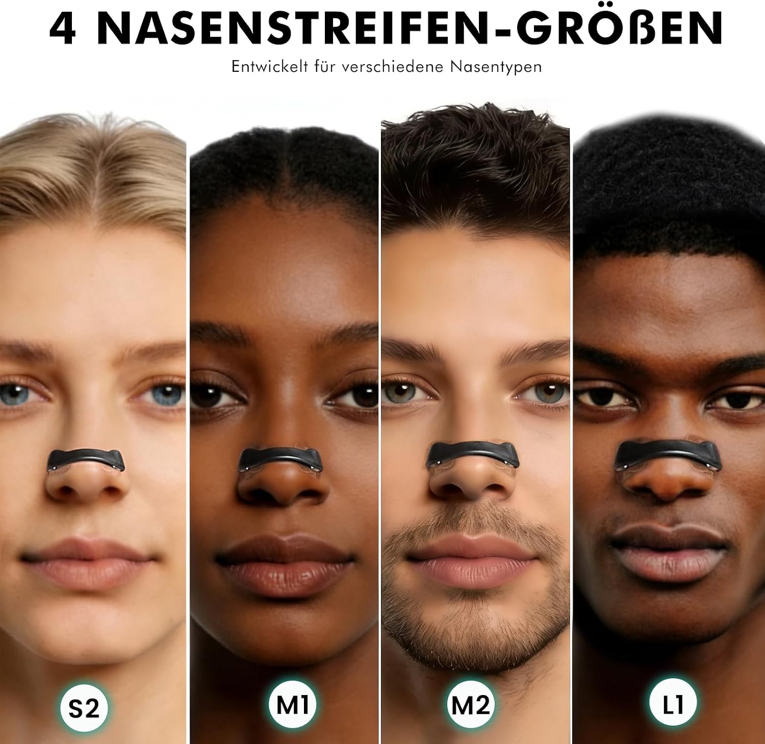 Detalle de Nozibye Nasenpflaster Magnet – Sparpackung (Schwarz, 30 Paar) für 30 Tage