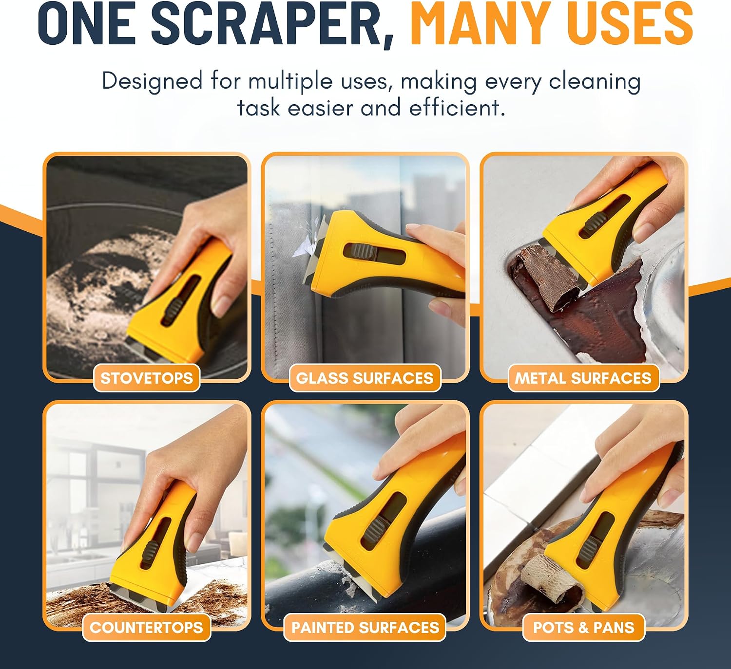 Detalle de Linda's Essentials Glass Scraper Tool with 15 Extra Blades