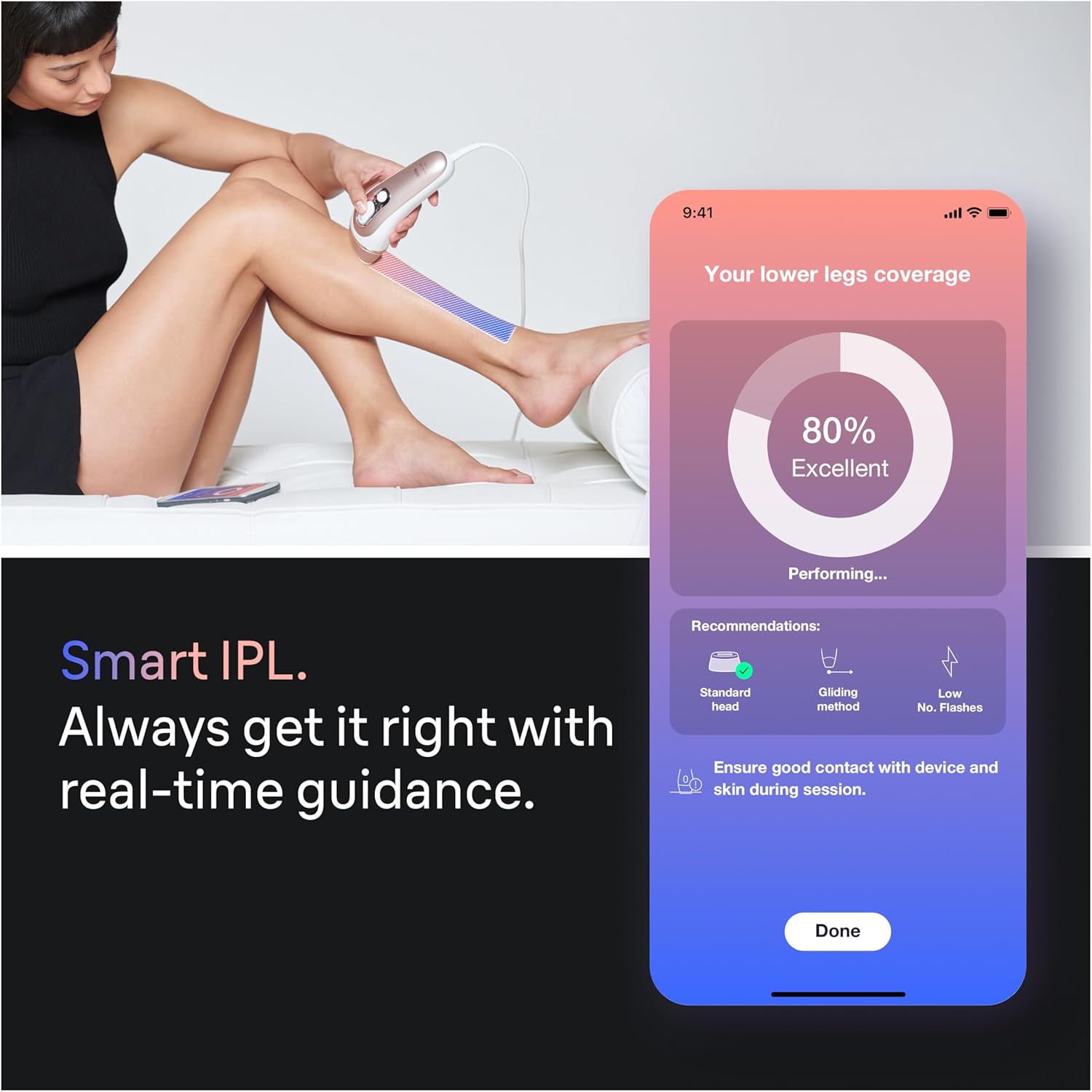Detalle de Braun Smart IPL Skin i Expert (PL7253) – at-home hair removal with adaptive smart sensor and app