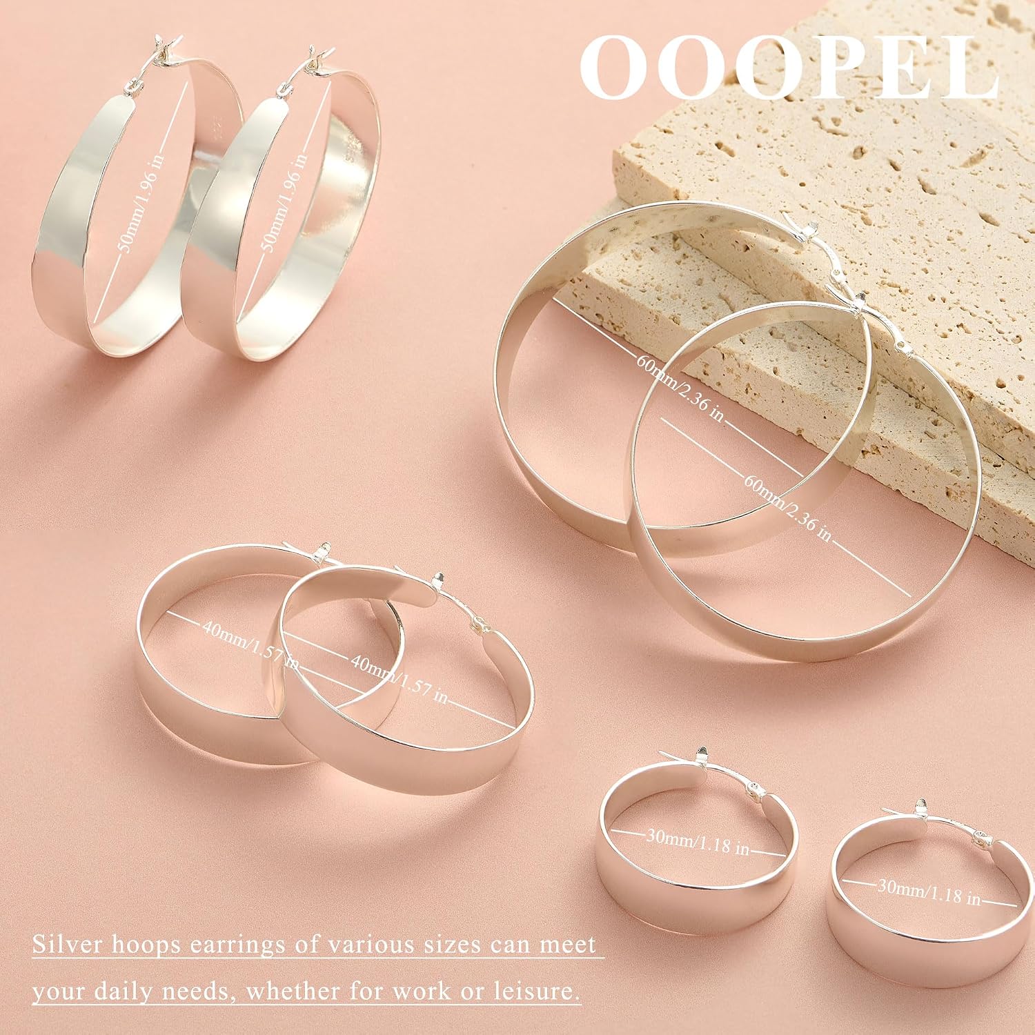 Detalle 2 de OOOPEL Hoop Earrings, 10mm Wide