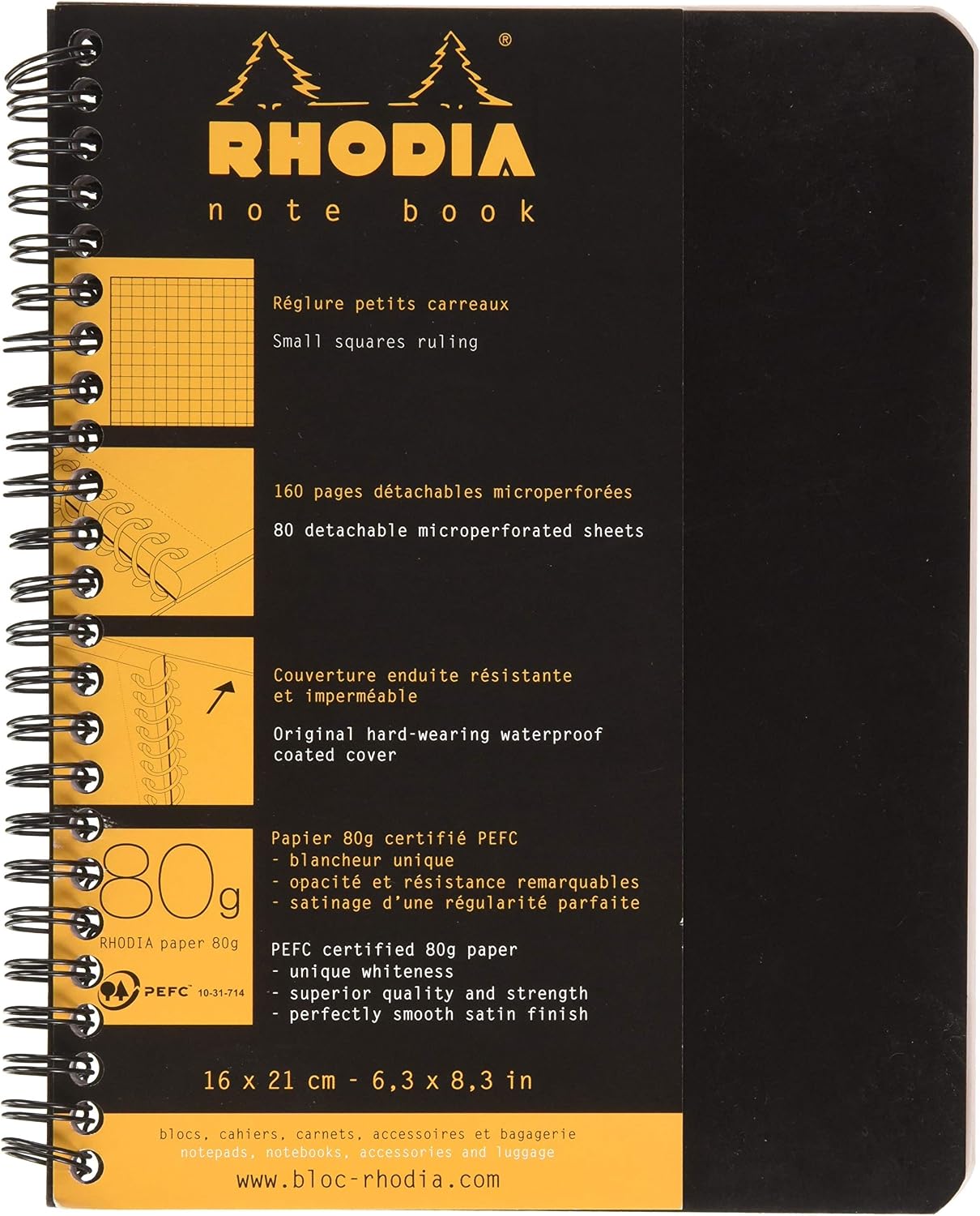 Thumbnail 4 de RHODIA 193009C Quaderno a spirale Nero A4+ 22,5x29,7 cm