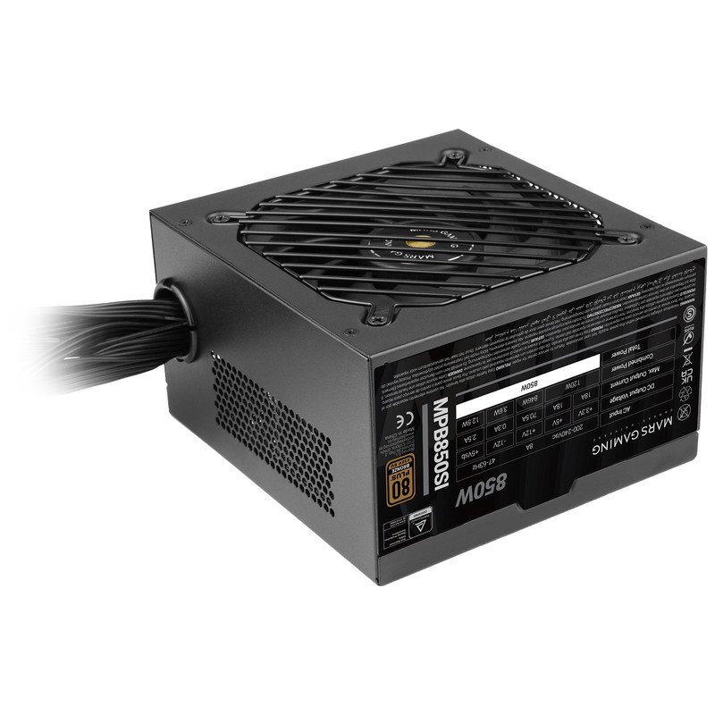 Detalle 2 de Mars Gaming MPB850SI – Fuente ATX 850W 80 Plus Bronze, Silencio Extremo y 7 años de garantía
