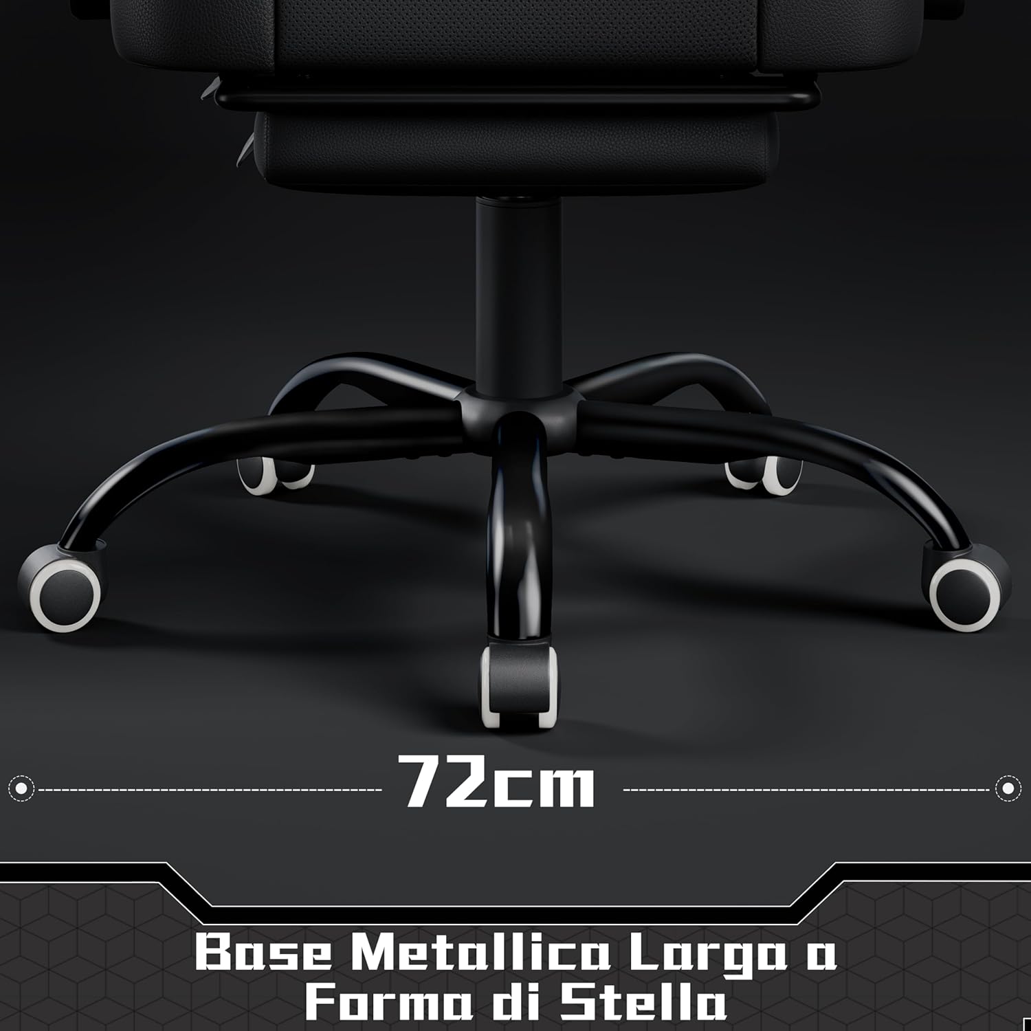 Thumbnail 6 de Yaheetech Sedia da Gaming Ergonomica con Cuscino Massaggio Lombare – Bianco