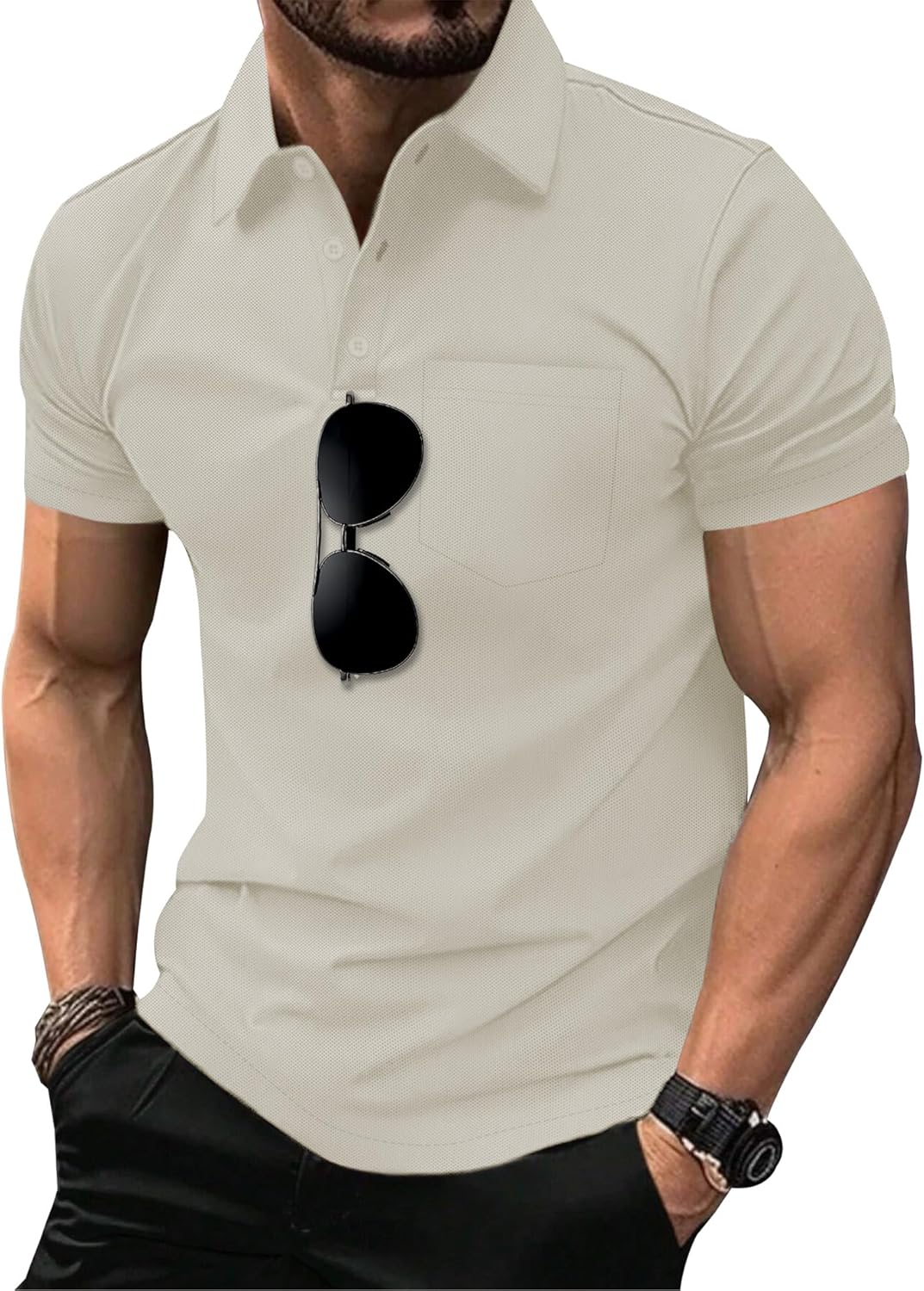 Detalle 2 de SCODI 5 Pack Men’s Pocket Polo Shirts (Short Sleeve) — Moisture-Wicking Multipack