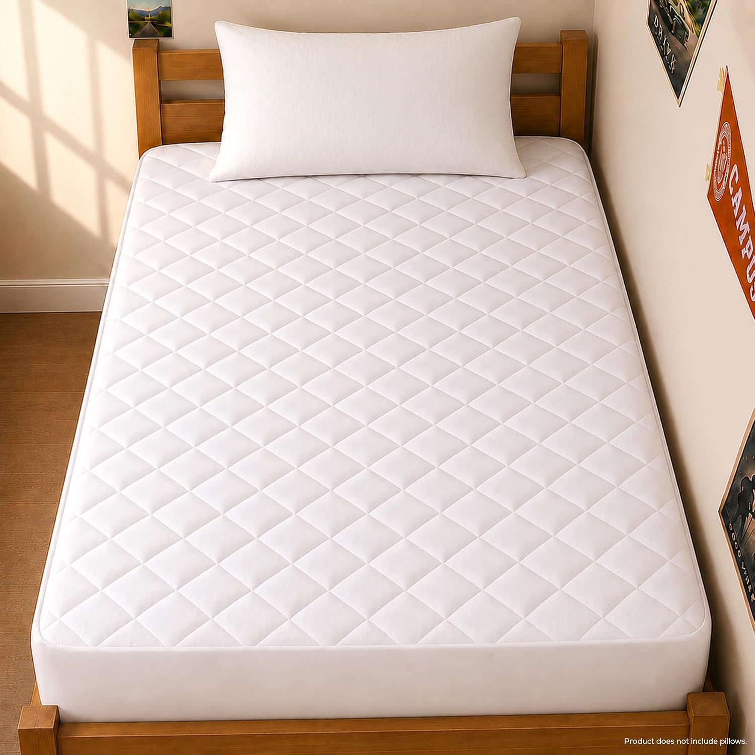 Detalle de Utopia Bedding Twin XL Quilted Mattress Pad, 100% Polyester, Fits Mattresses up to 16 Inches Deep