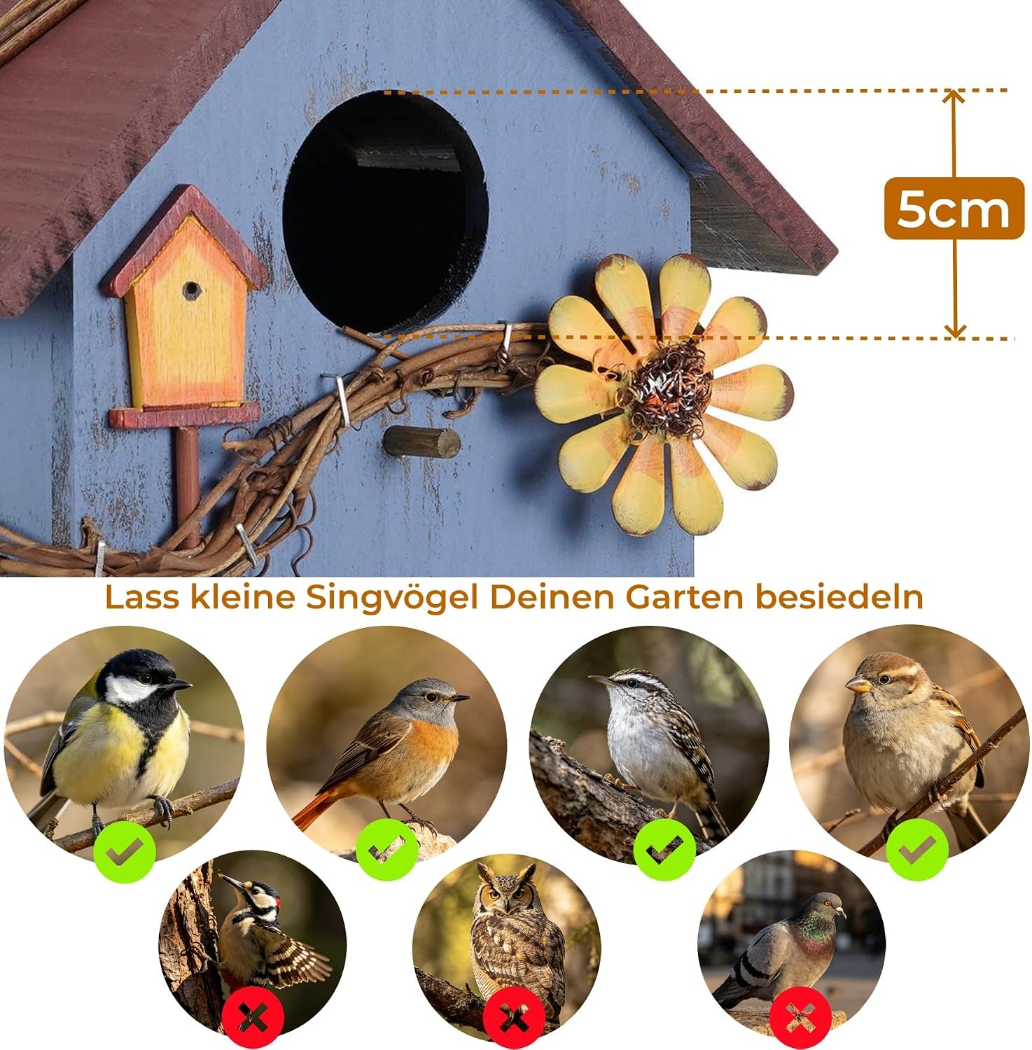 Detalle 1 de JUJOYBD Vogelhaus Nistkasten Meisen