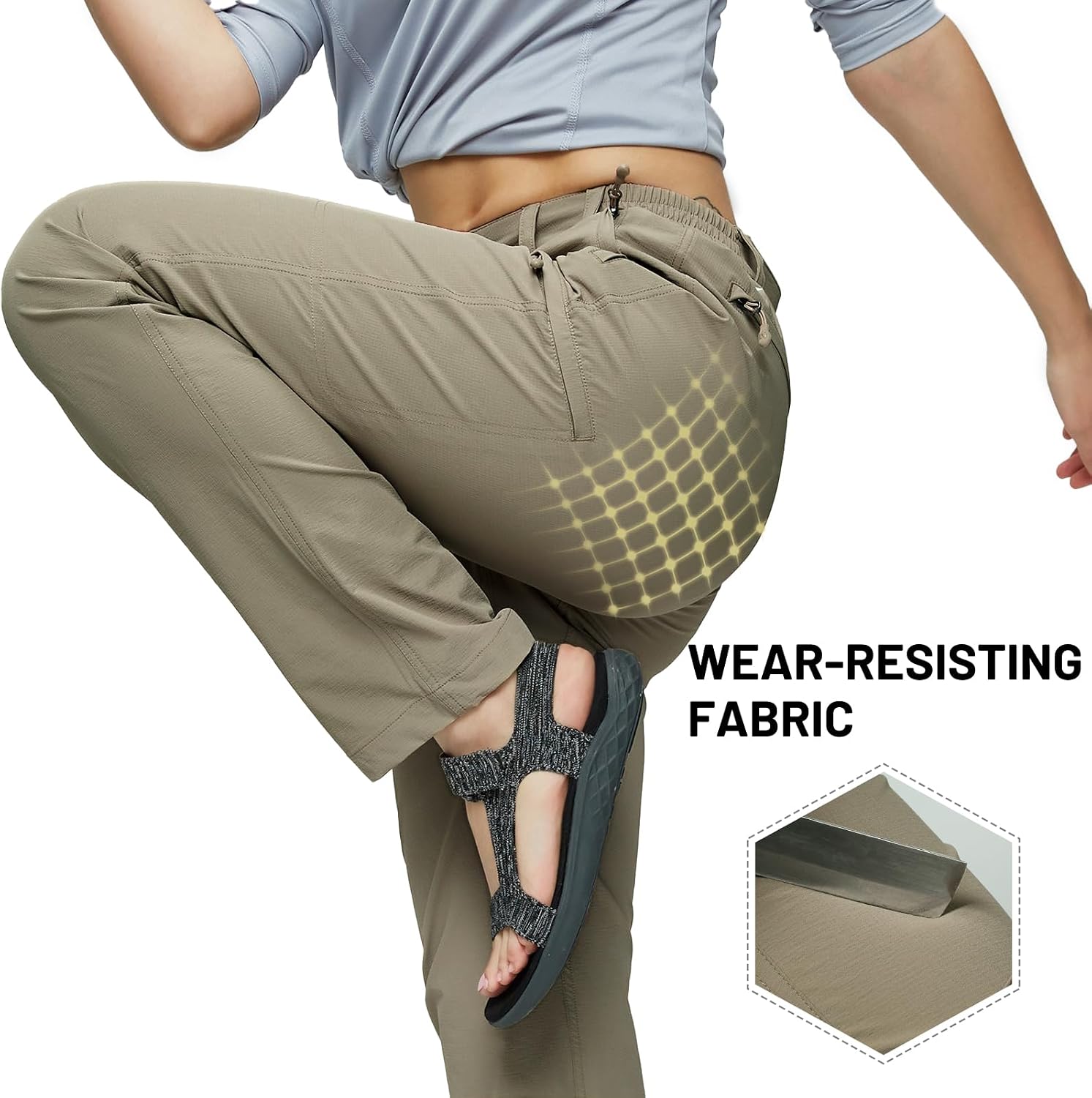 Detalle 2 de MIER Women’s Quick Dry Cargo Pants: Lightweight Tactical Hiking Trousers with 6 Pockets