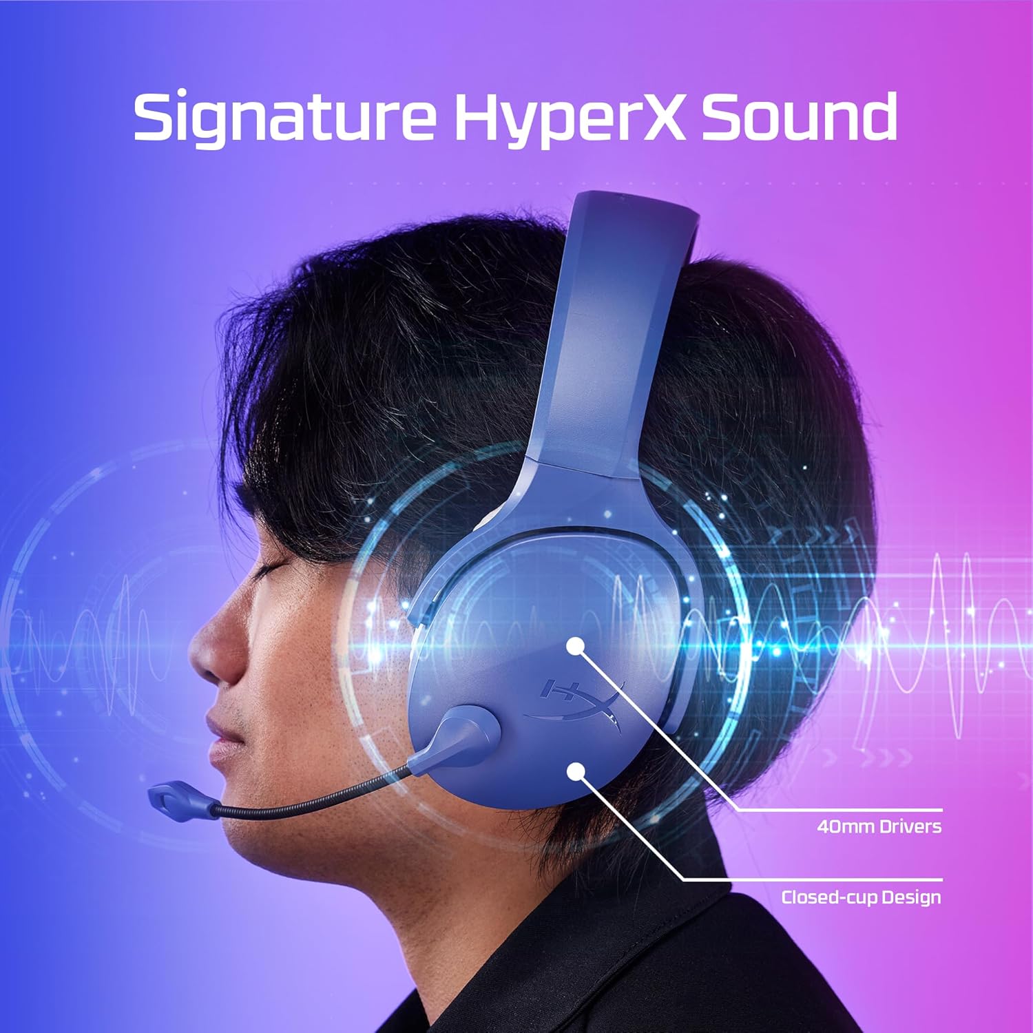 Detalle de HyperX wireless gaming headset with Bluetooth 5.3