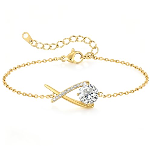 Detalle de CDE Infinity Bracelets for Women Birthstone Bracelet with 14K Gold Plated
