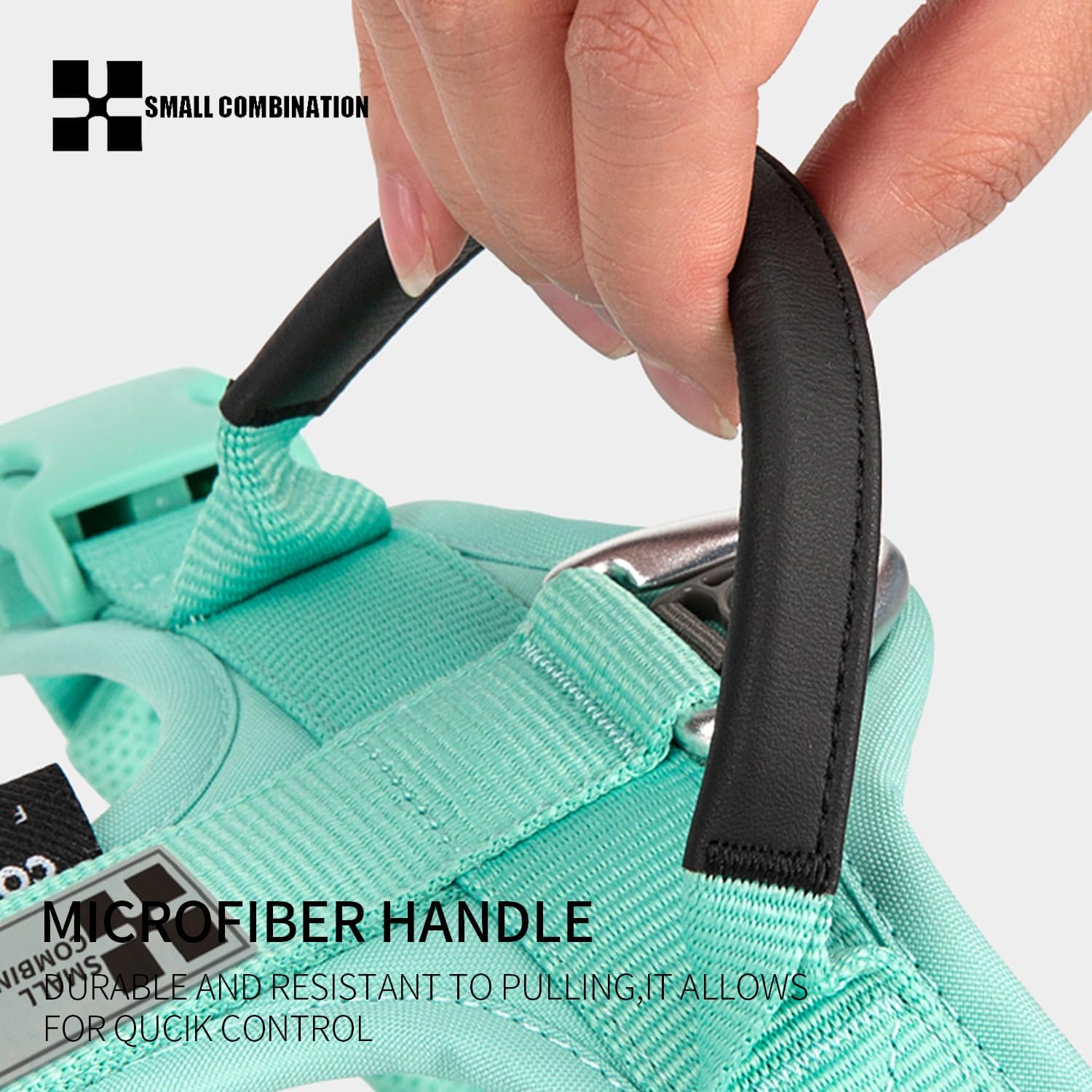Detalle de Small Combination Small Combination dog harness (no-pull) – adjustable vest with durable handle in aqua green (XS)