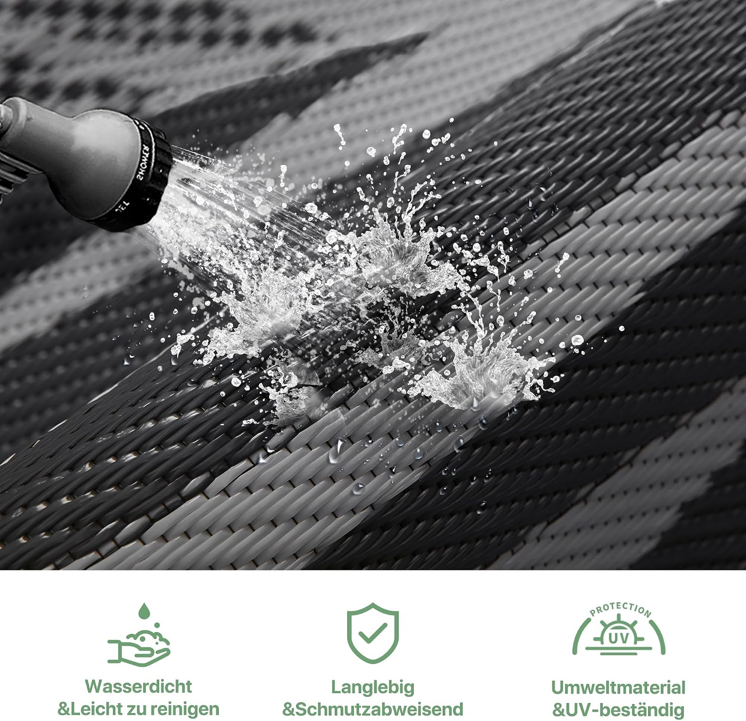 Detalle 2 de GENIMO Outdoor Teppich 180x275 cm Wetterfest